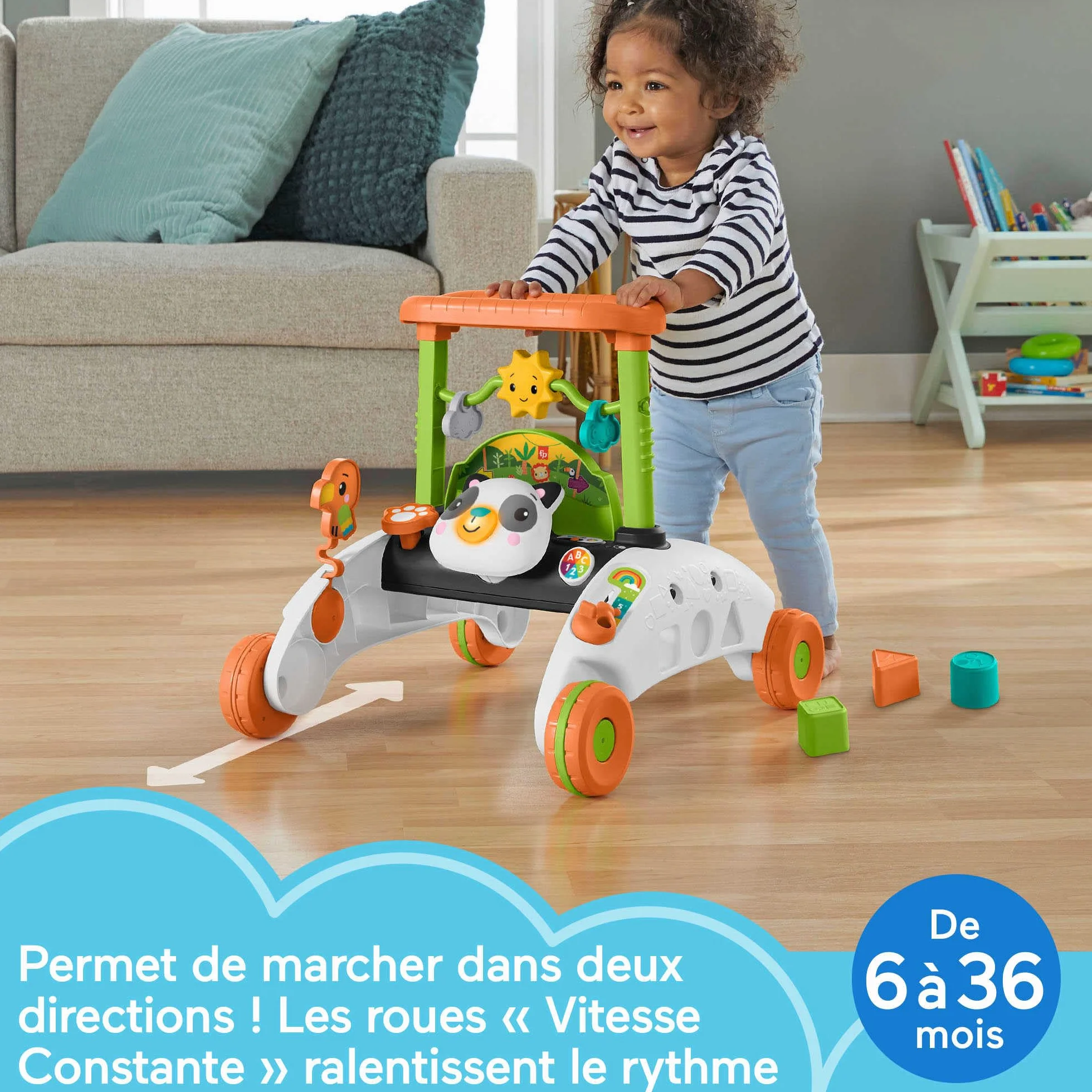 Fisher-Price Trotteur interactif 2 côtés Rythme Stable HJY73