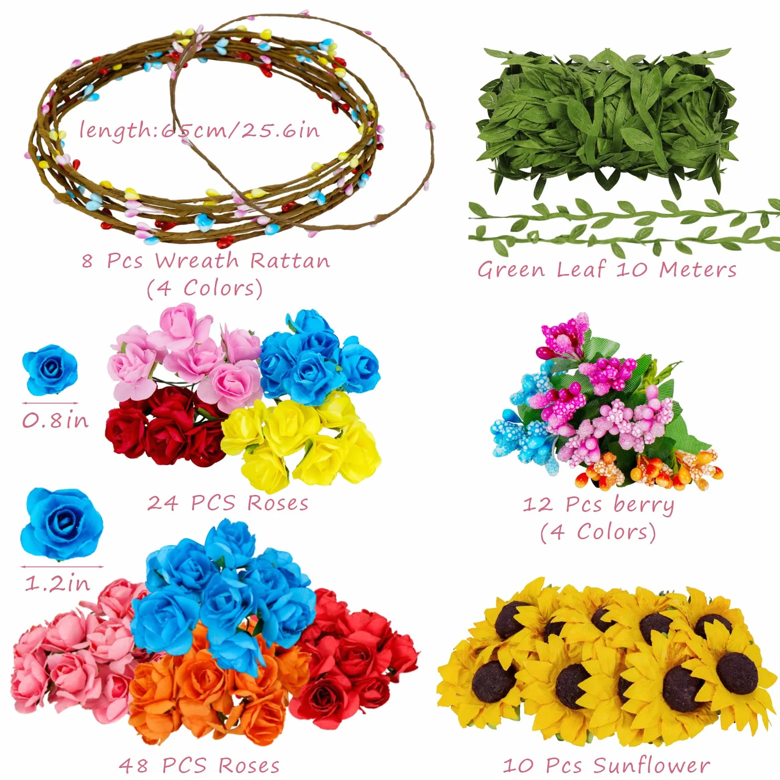 Meetory Couronne de fleurs adulte Kit bricolage bijoux cheveux fête anniversaire mariage