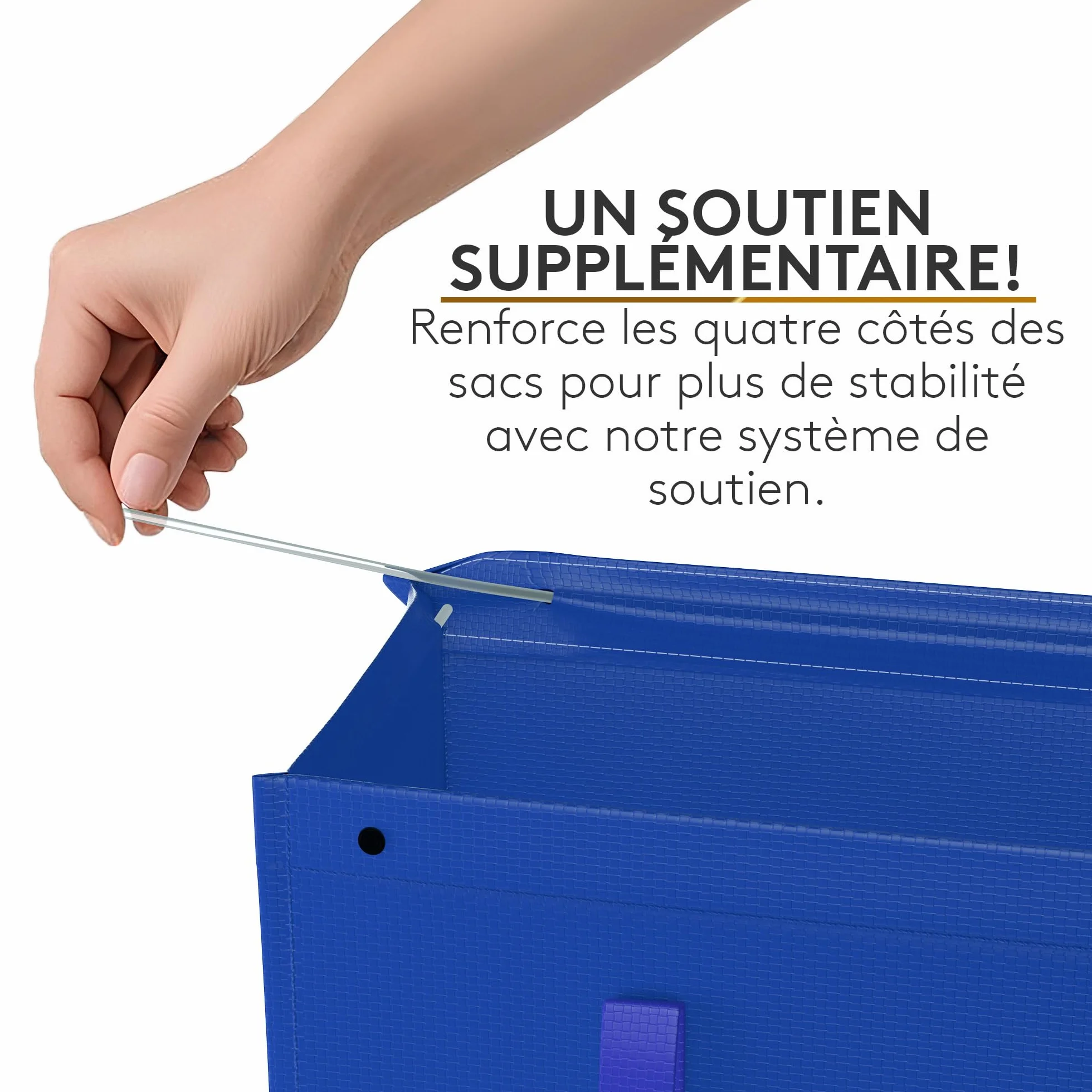 Sac tri selectif 3 bac poubelle tri verre papier plastique flexible avec poignée recyclage