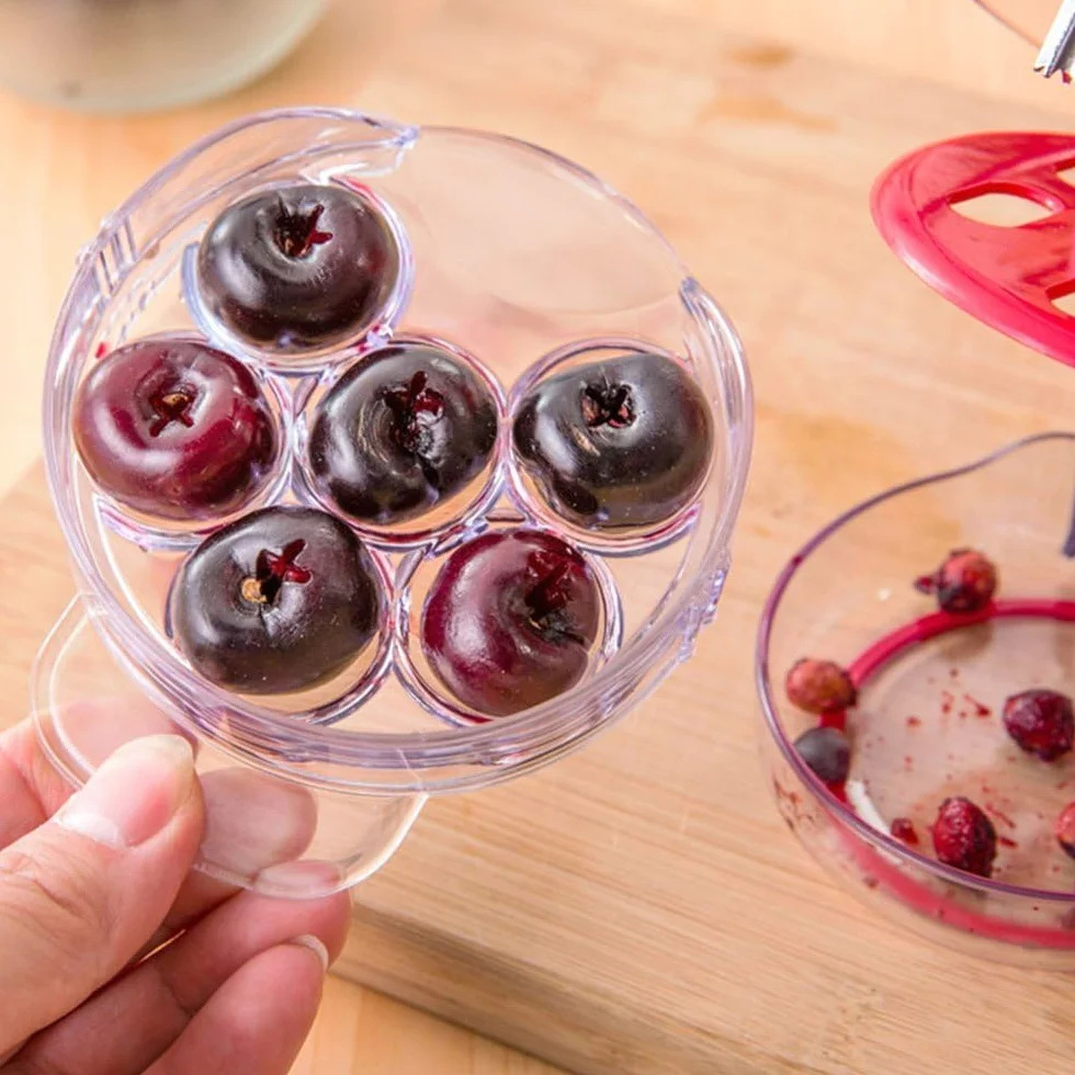 Dénoyauteur pour cerises, 6 dénoyauteurs rouge, retrait facile des noyaux