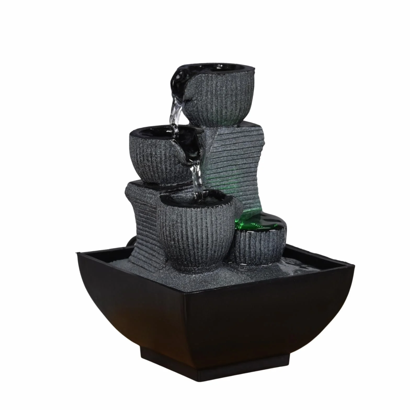 Fontaine d’Intérieur Kini Cascade Zen Relaxante avec Lumière LED Coloré H 18 cm
