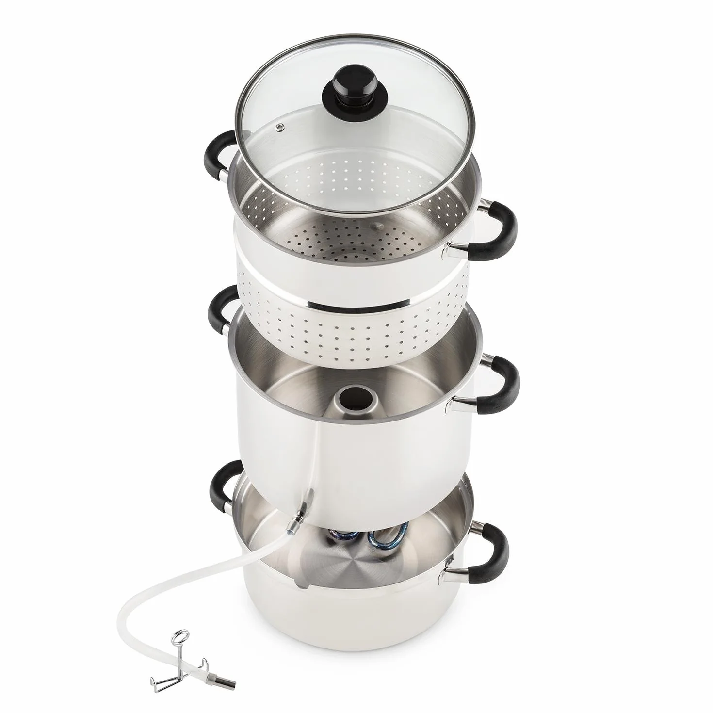 Klarstein Applebee Extracteur de jus électrique à vapeur, INOX, 1500 W, 8 L