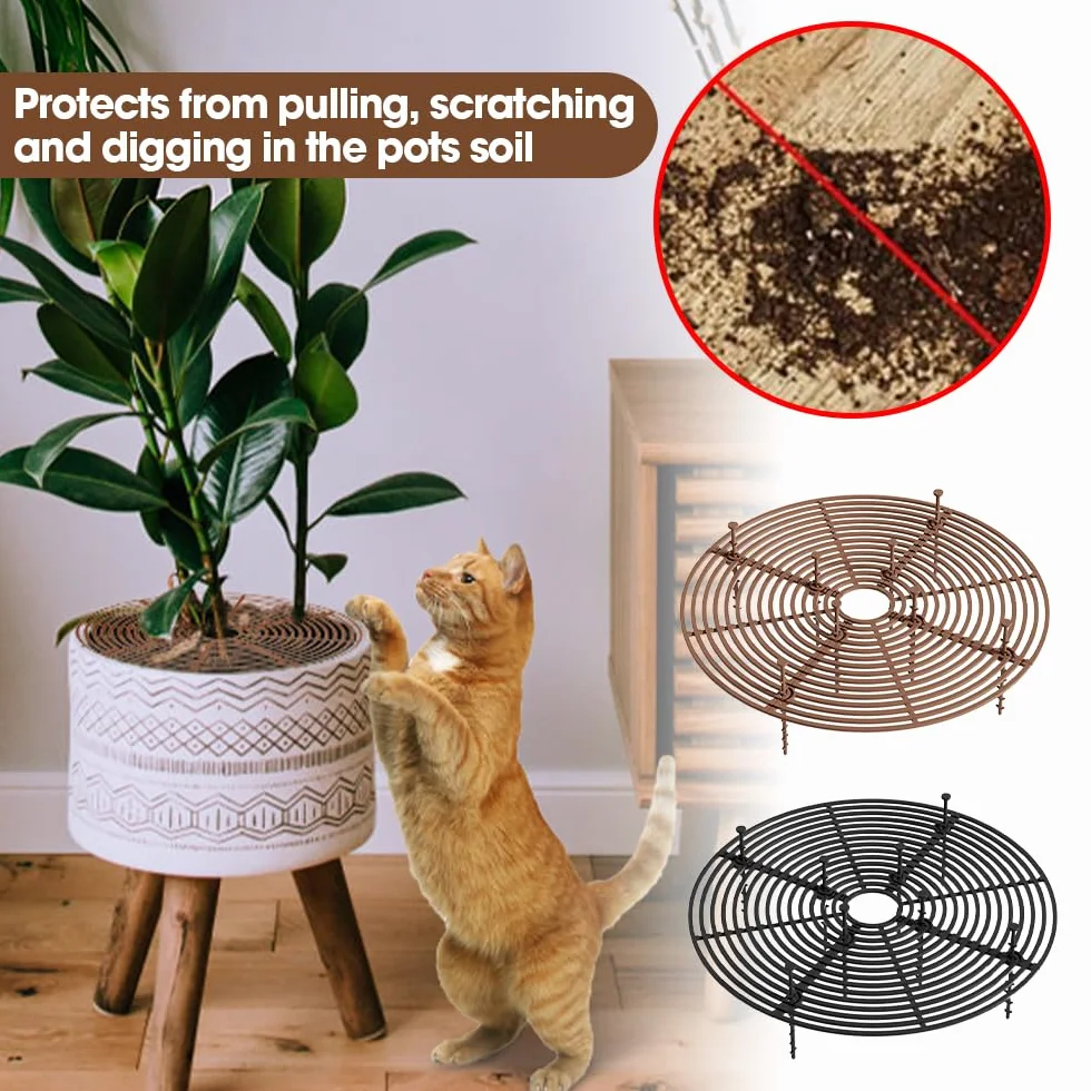 Mizikuu 4 Pièces Protection Plante Chat 30cm Grille Protection Plante Cadre de Grille de Couverture avec Clous de Sol
