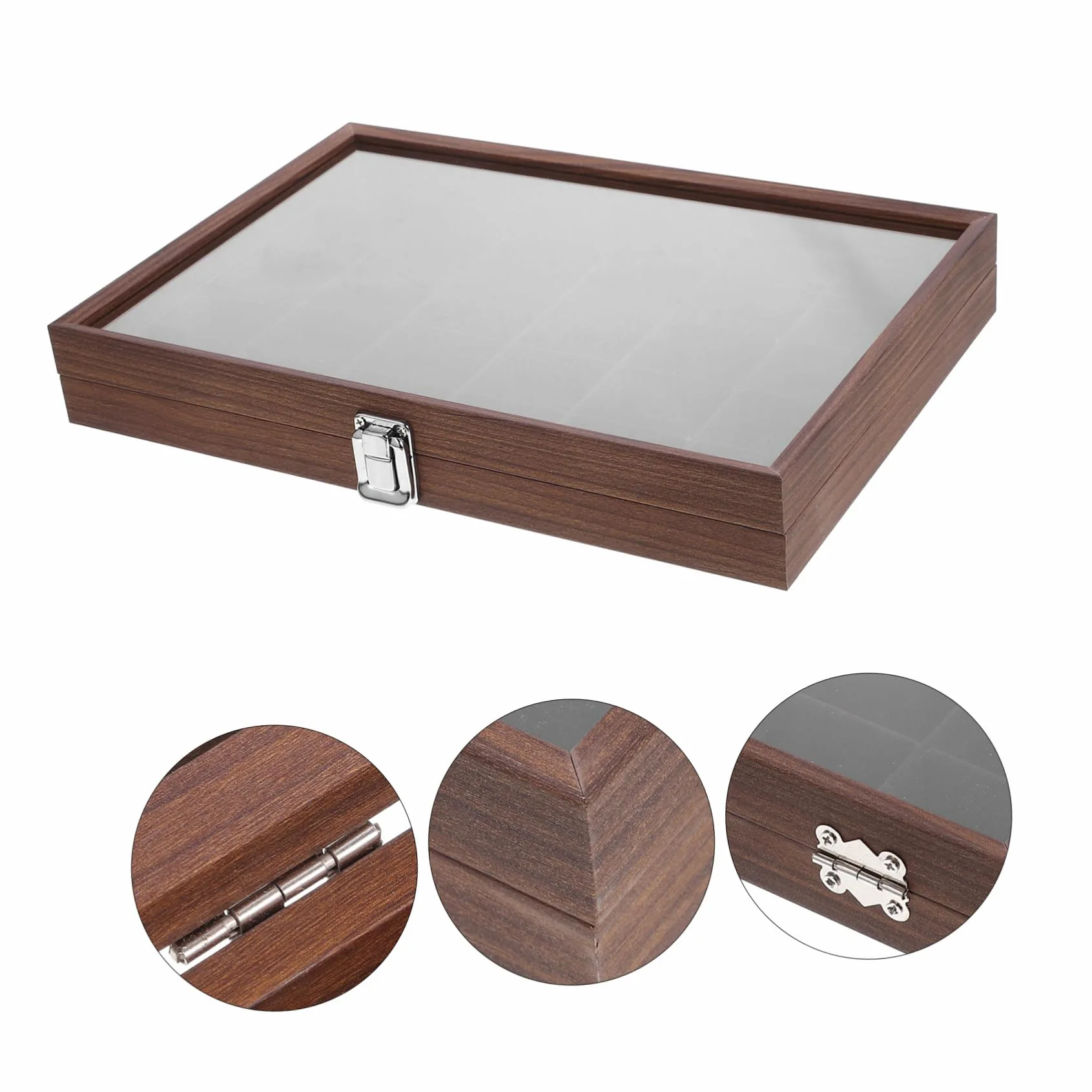 Boîte à Thé Bois avec Compartiments Rangement Sachets de Thé Multi-fonction avec Couvercle Transparent Organisateur Élégant pour Cuisine et Salon