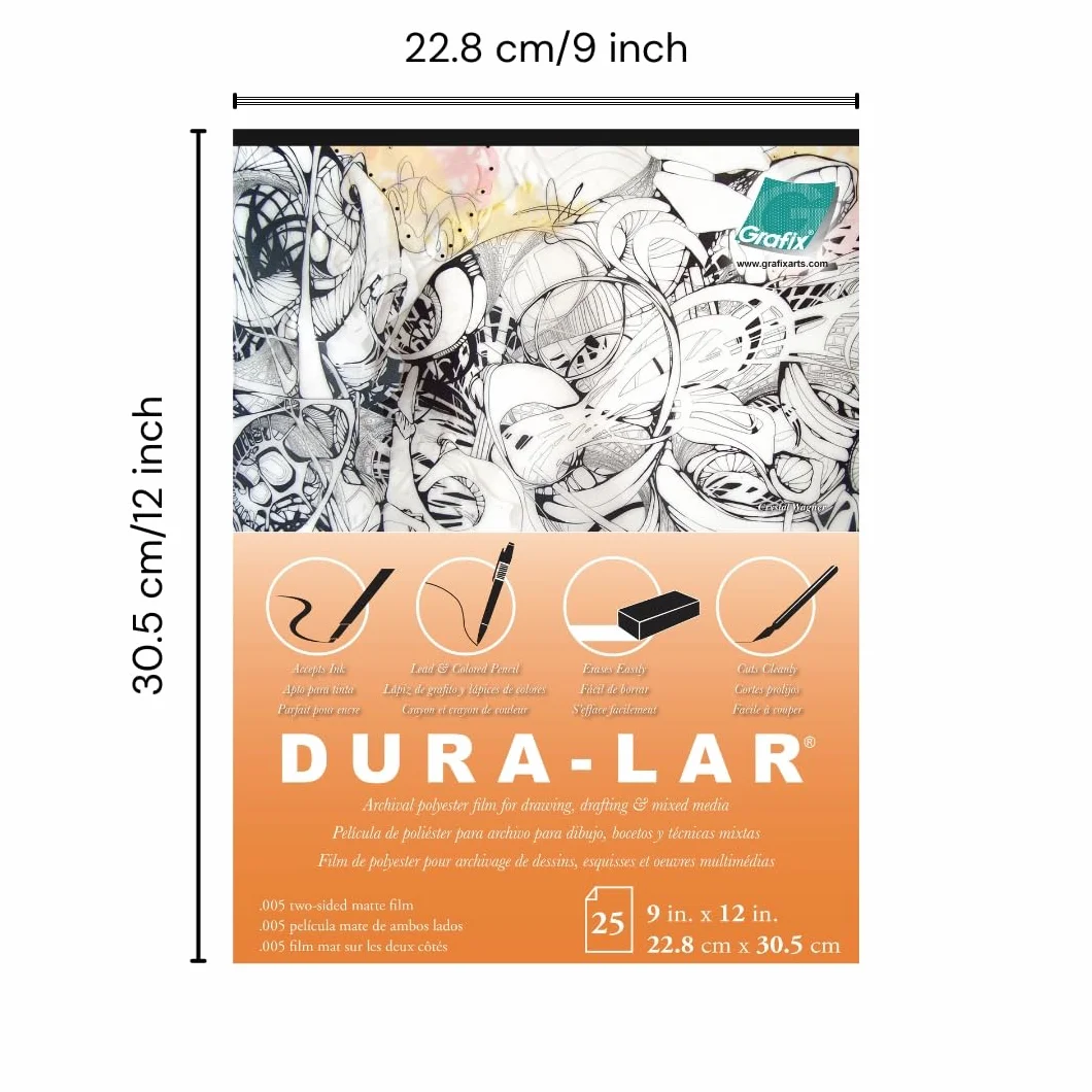 Grafix Mat Dura-lar Film 22,9 cm x 30,5 cm 25 arkuszy