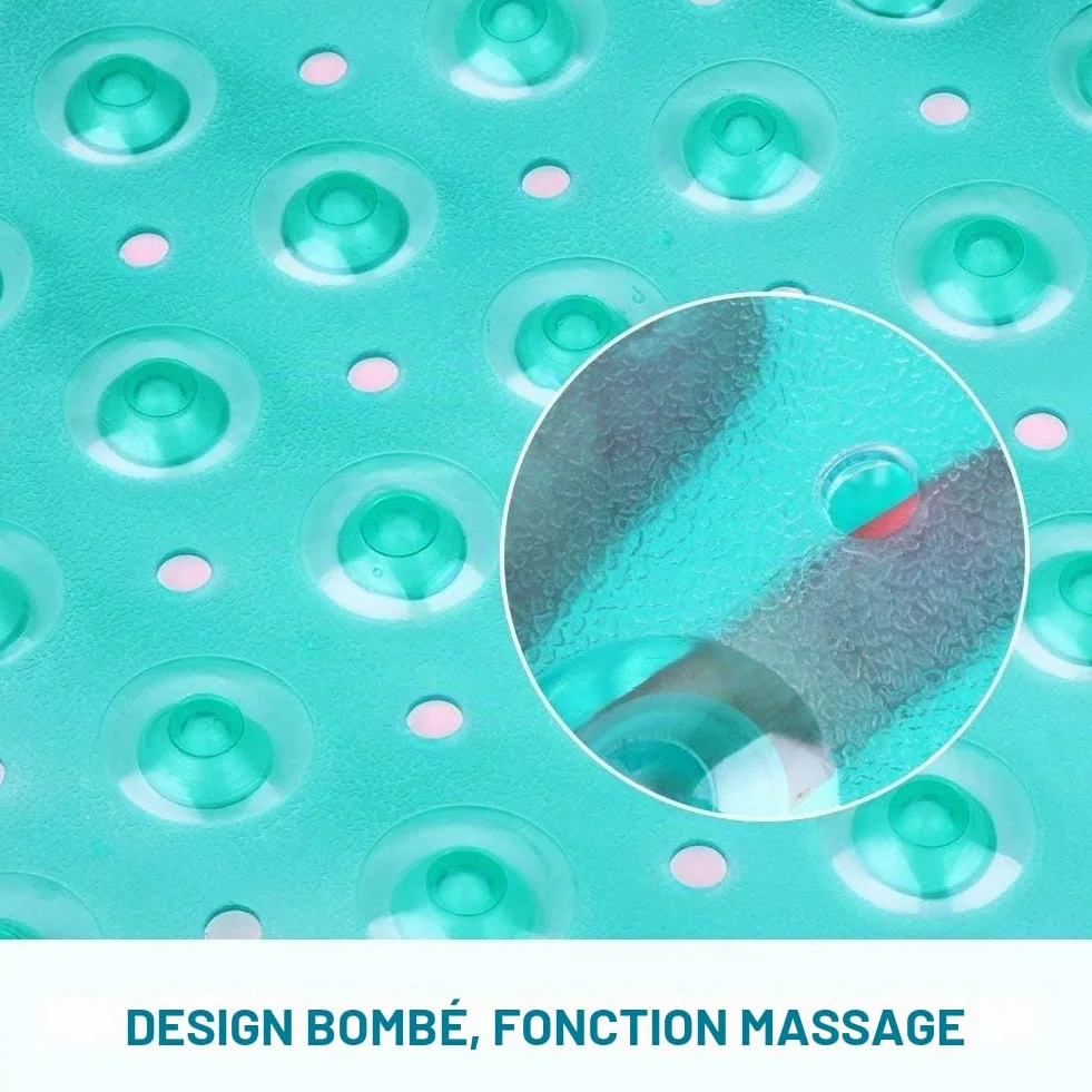 Wimaha Tapis de Baignoire Antidérapant 39x16 Vert Lavable en Machine Antibactérien