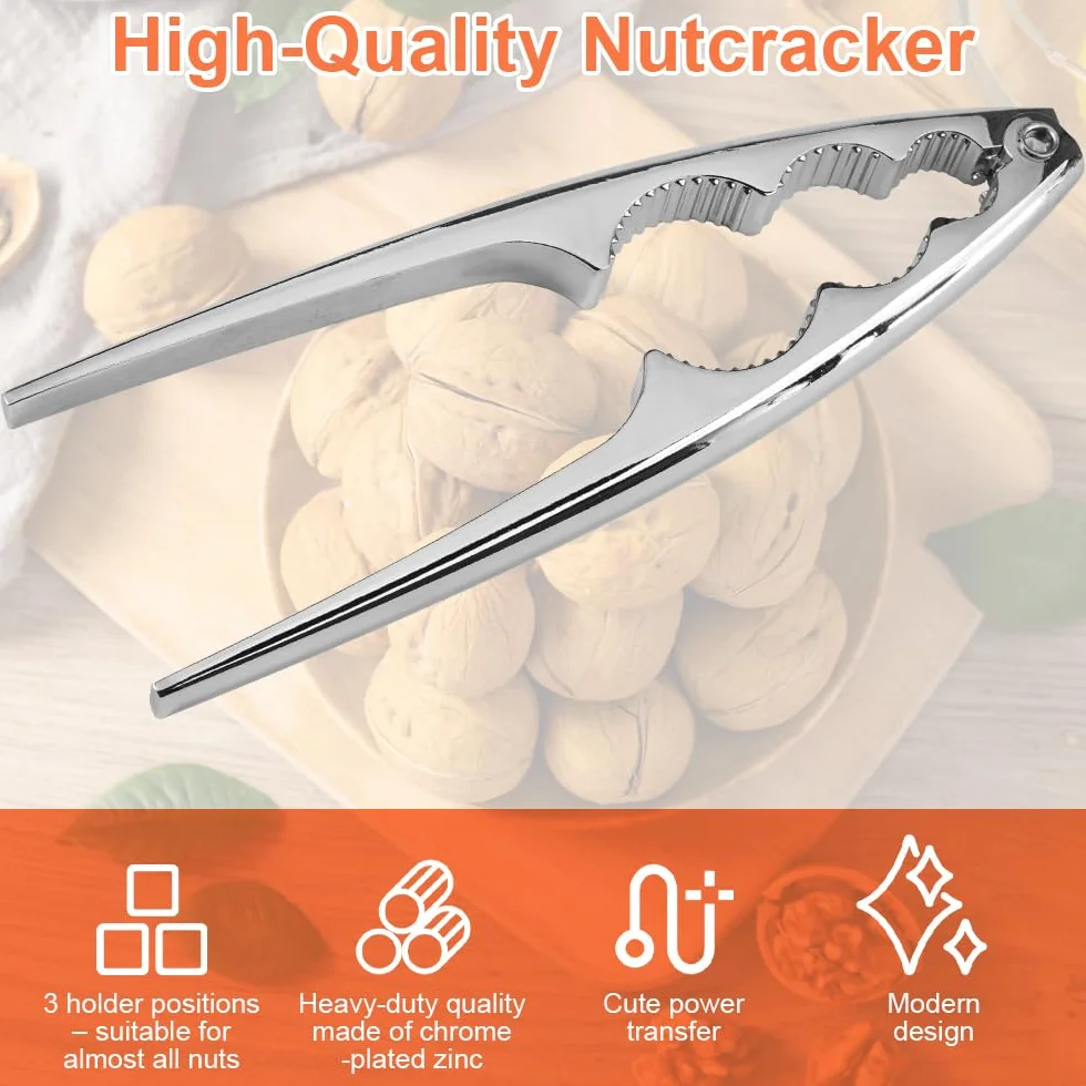 Casse-Noix en Acier Inoxydable Multifonctionnel avec Poignée Ergonomique pour Noix, Amandes, Noisettes