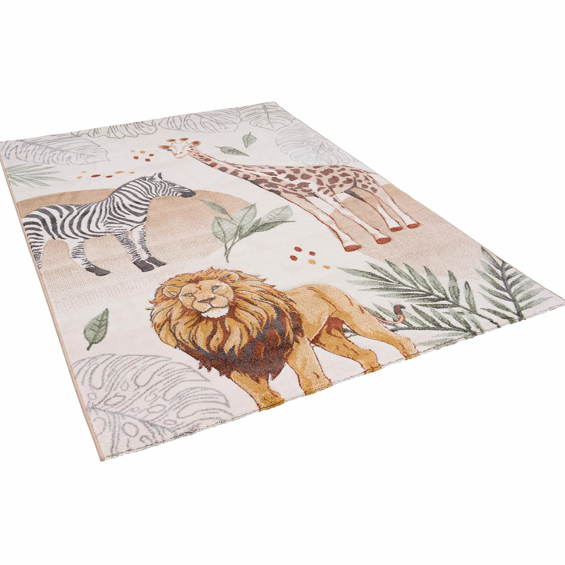 Pergamon Tapis Enfant Maui Kids Dinosaures Vert Bleu - Tapis Doux de Jeu avec Motifs de Dinosaures pour Chambre d'enfant et Salle de Jeux, Facile à Nettoyer et Couleurs Vives