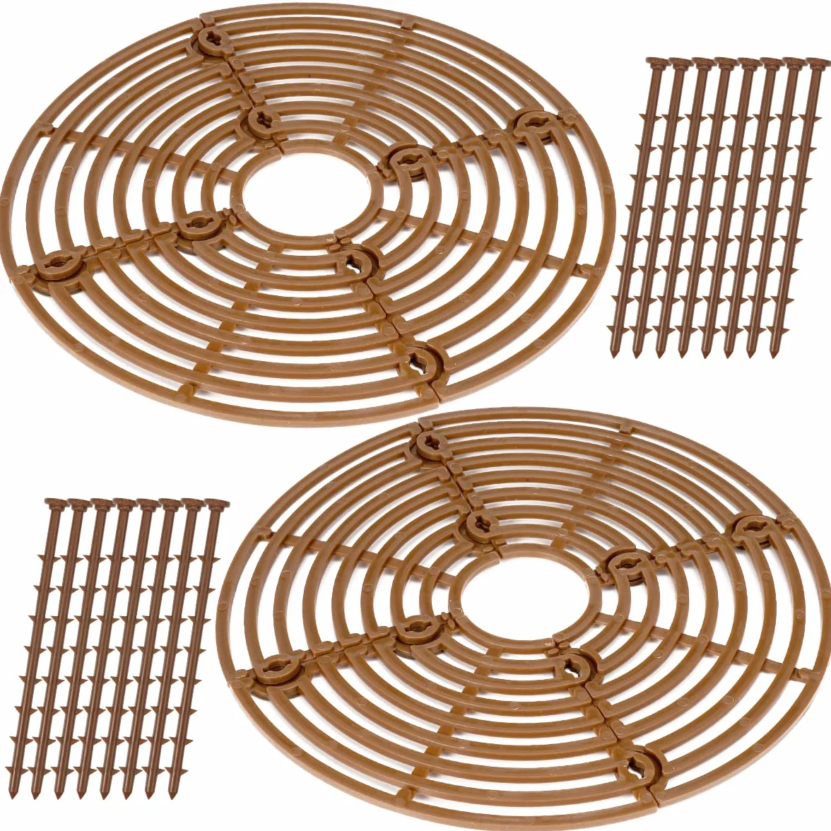 Lot de 2 Grille Protection Plante 19cm, Protecteur pour Pot de Fleurs, avec 8 Boulons