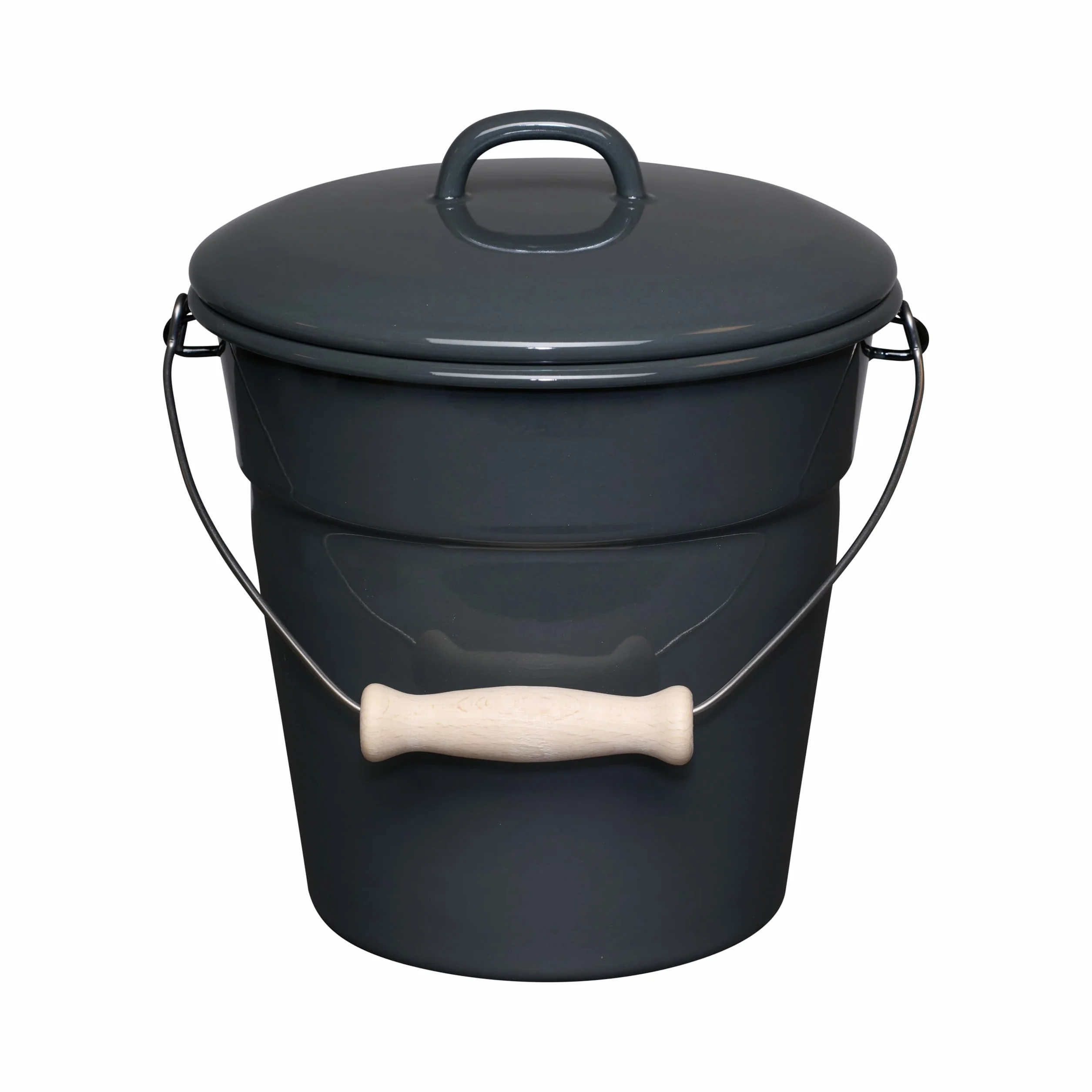 Riess, 0369-003, Seau Polyvalent avec Couvercle Ø 20cm, Dark Grey, émaill, Vol. (rec.): 3,5 litres, Made in Autriche, 1,170Kilogrammes