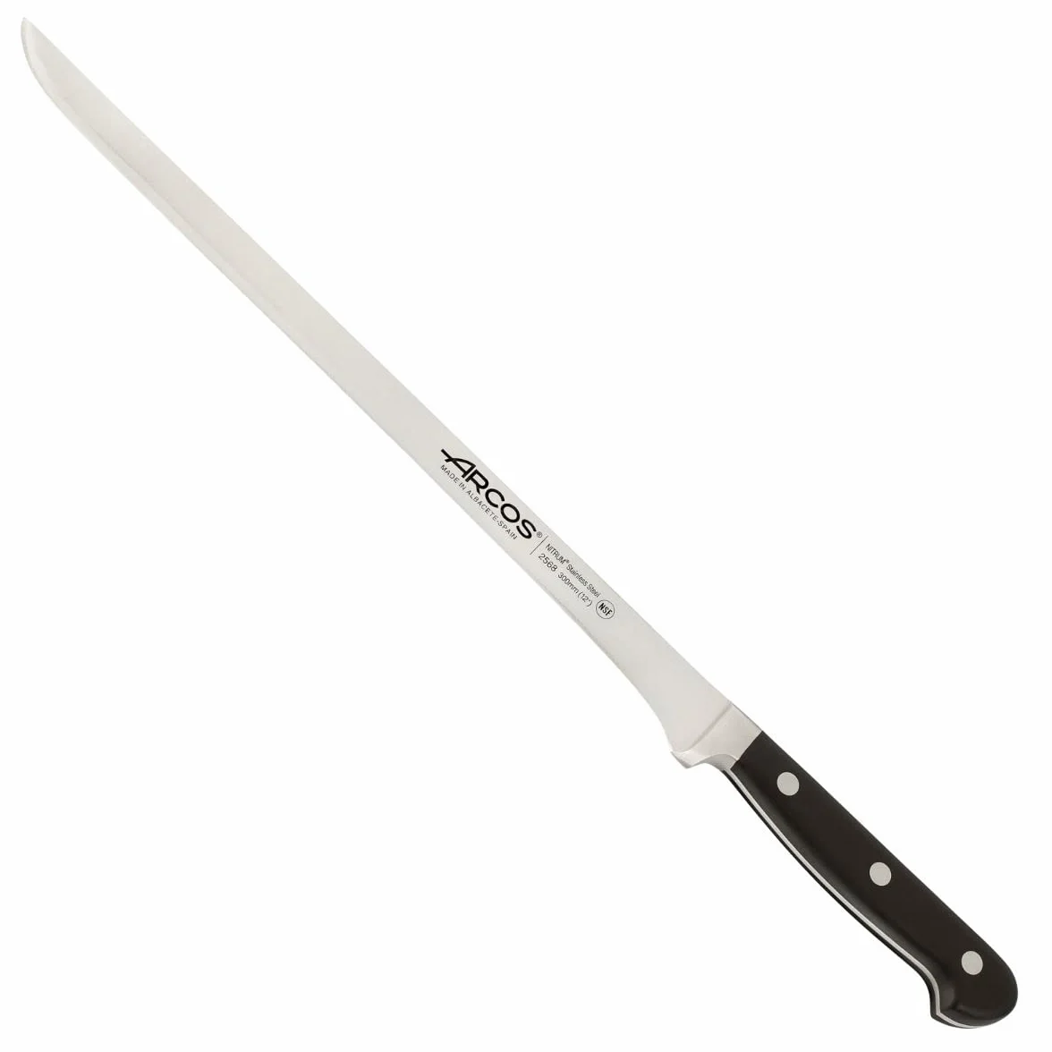 Arcos Couteau à Jambon Professionnel Lame Forgée Acier Inoxydable NITRUM 30 cm Manche POM