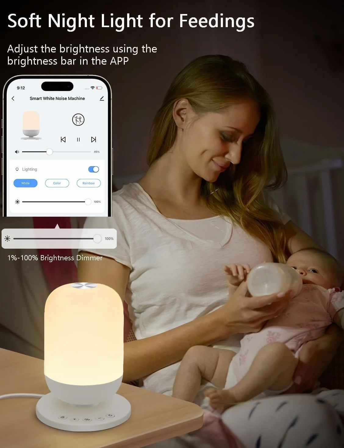 Intelligent machine à bruit blanc pour sommeil bébé adulte 34 sons apaisants veilleuse douce réveil minuterie contrôle Tuya Smart APP