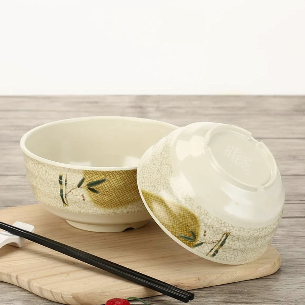Générique Bol à Ramen en mélamine de Style Chinois, saladier en Plastique, Grand Bol de Service, Bol à Soupe léger et Durable, Plats de Service, Bols à Nouilles et céréales