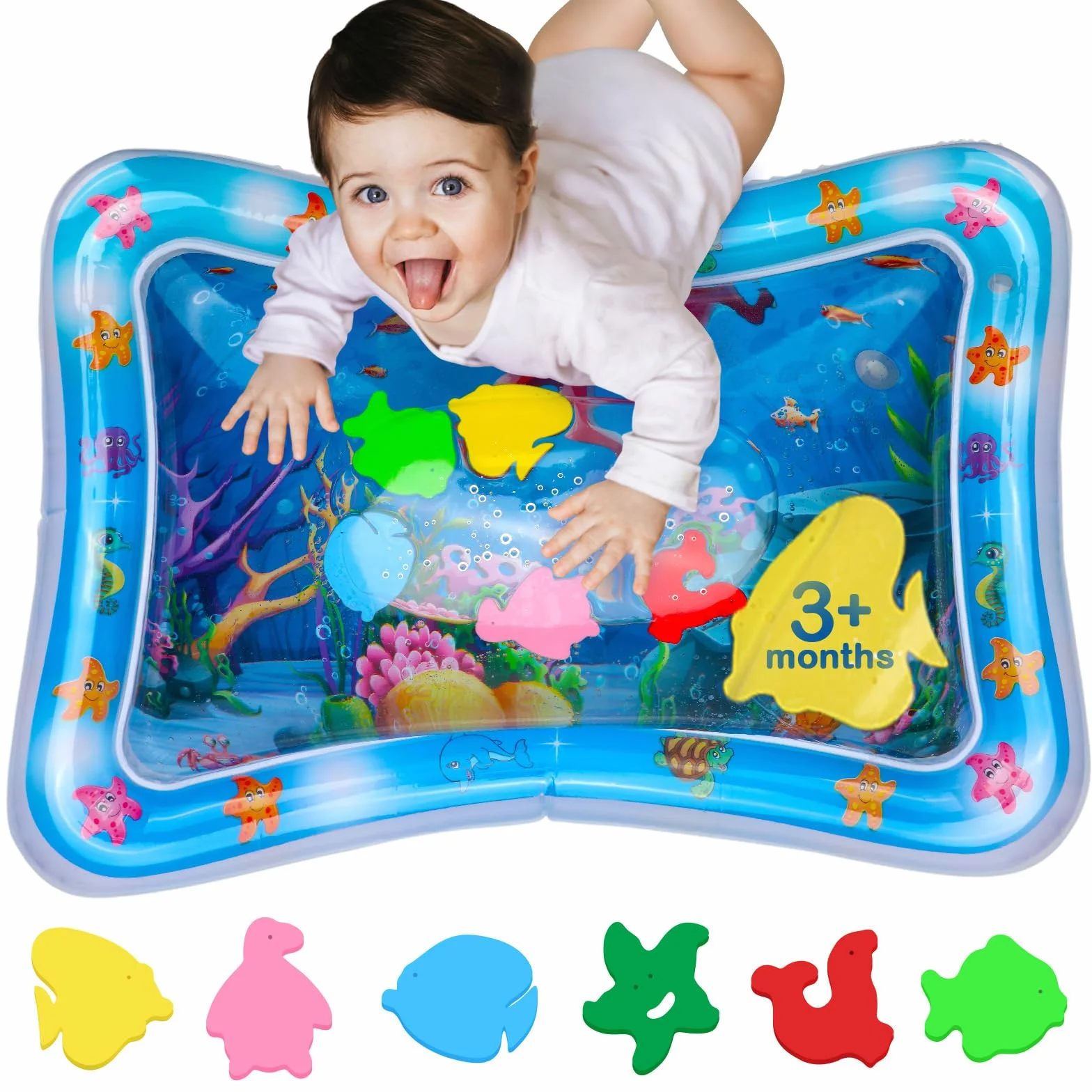 Tapis d’Eau Bébé – Tapis d’Éveil Sensoriel Gonflable sans BPA | Jouet d’Éveil & de Motricité