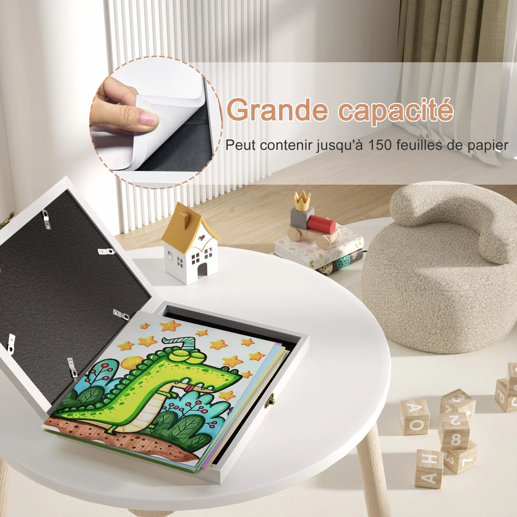 SRIWATANA Cadre Dessin Enfant A4 Remplissable 150 pcs Art pour Écoles Maison Blanc