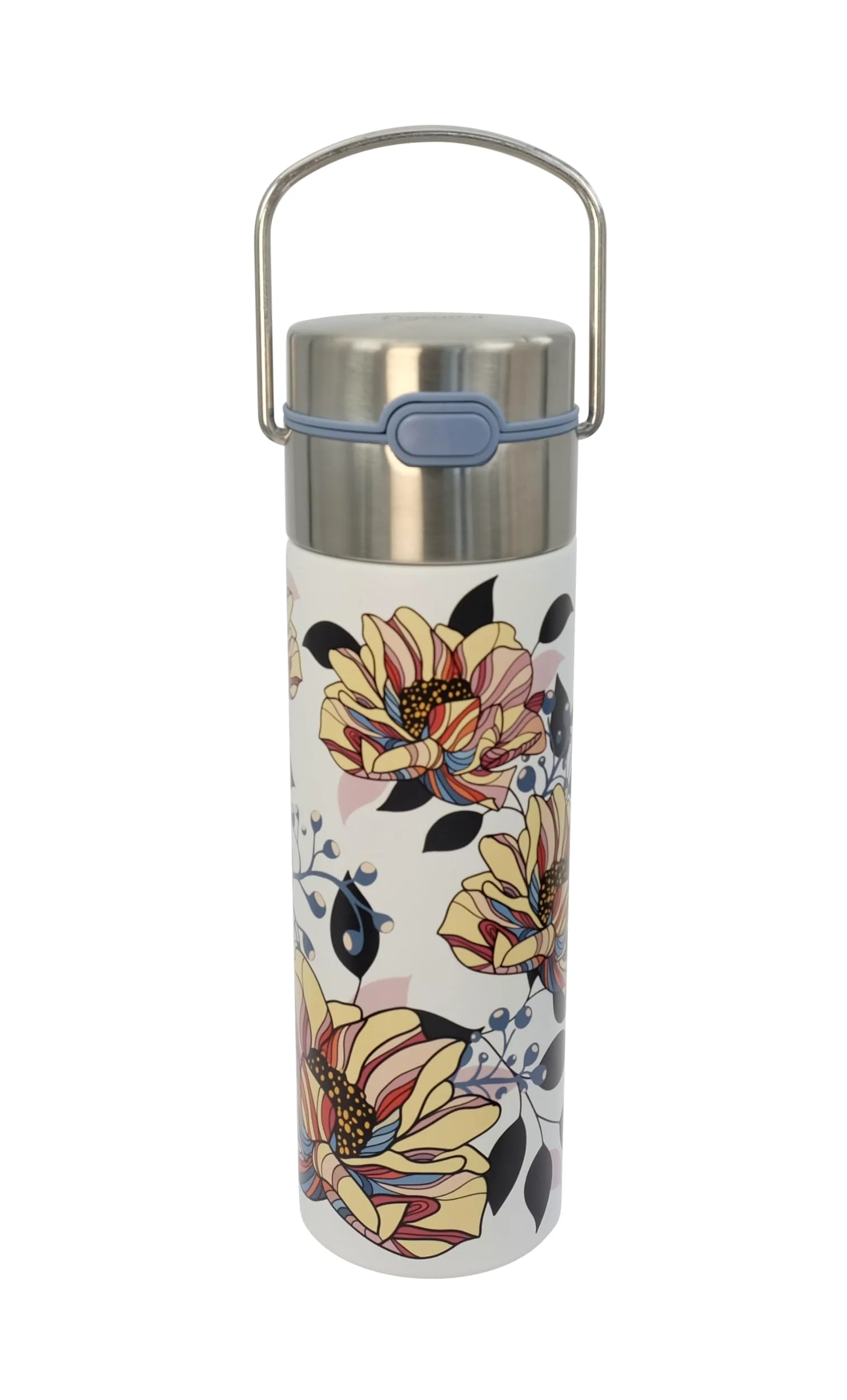 Eigenart LEEZA Moon 11024 Gourde isotherme à double paroi en acier inoxydable avec bouchon sport et passoire, sans BPA, 500 ml