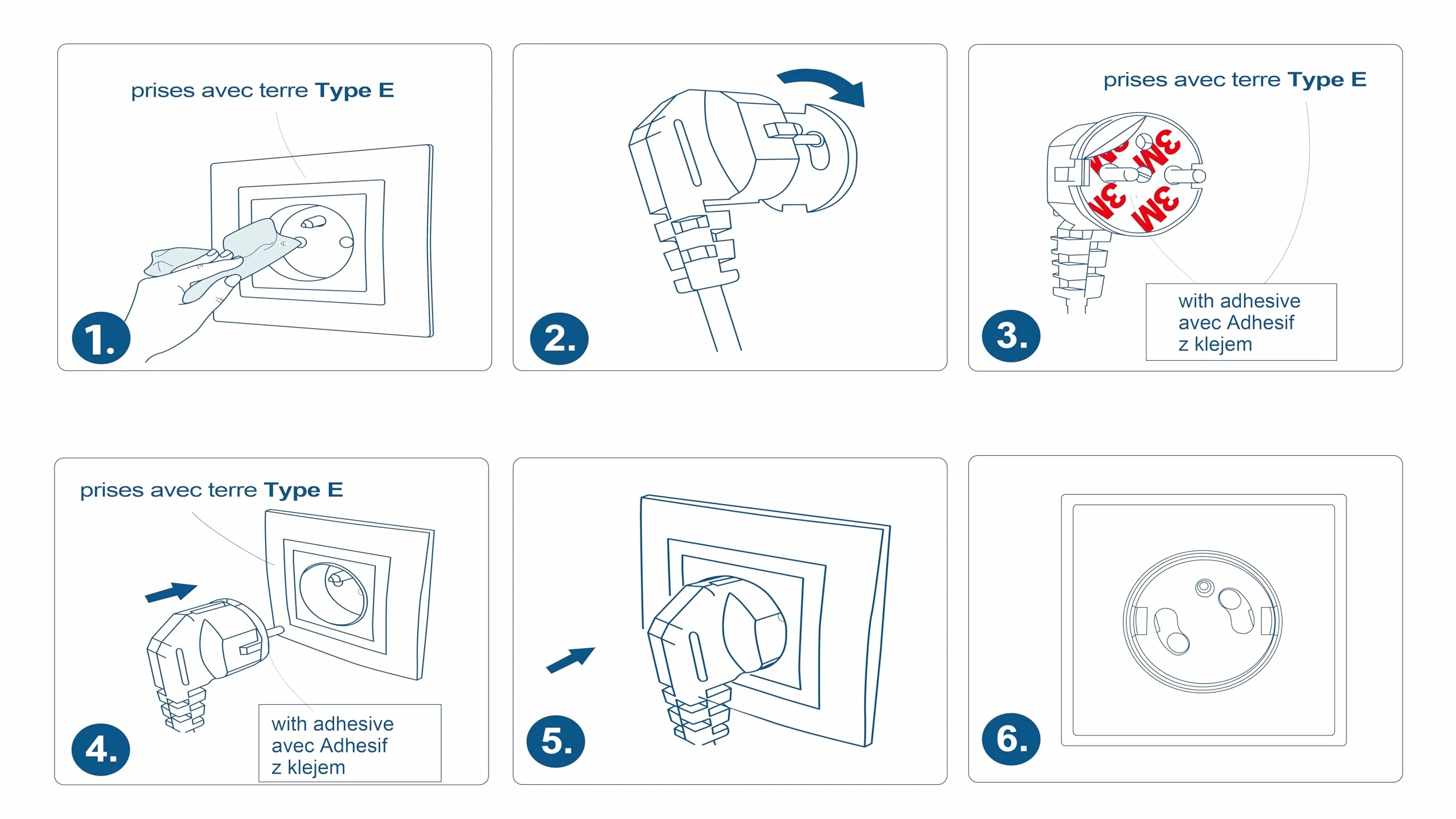 Cache Prise Bébé Française x10 BLANC - Système Automatique Sans Clef Adhésif 3M Protection Enfant