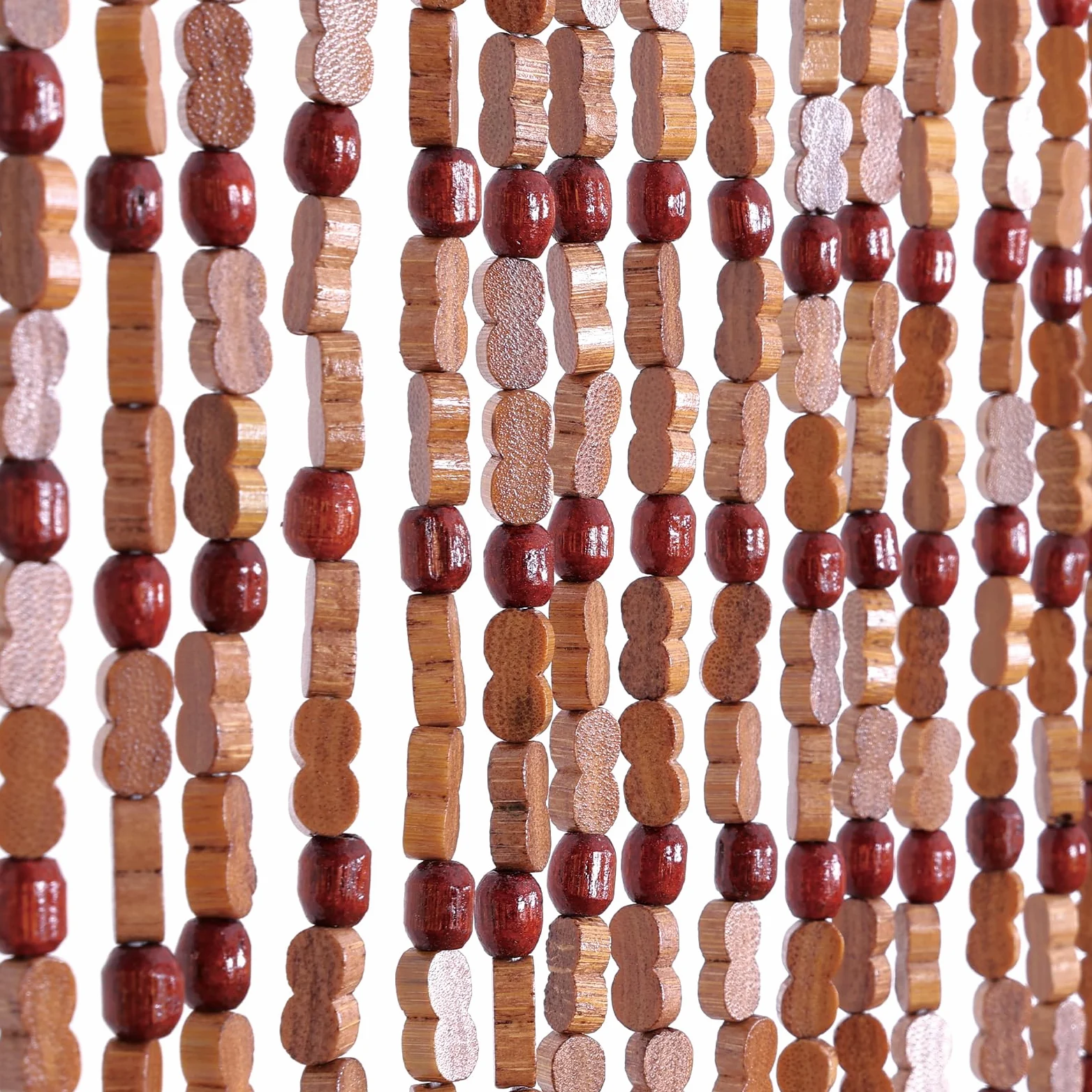 BECHAEO Rideau de porte fait à la main avec perles pour porte, 90 x 190 cm, marron | Rideau de perles bohème à suspendre pour couloir, placard, chambre à coucher, salon, séparateur de pièce hippie, esthétique