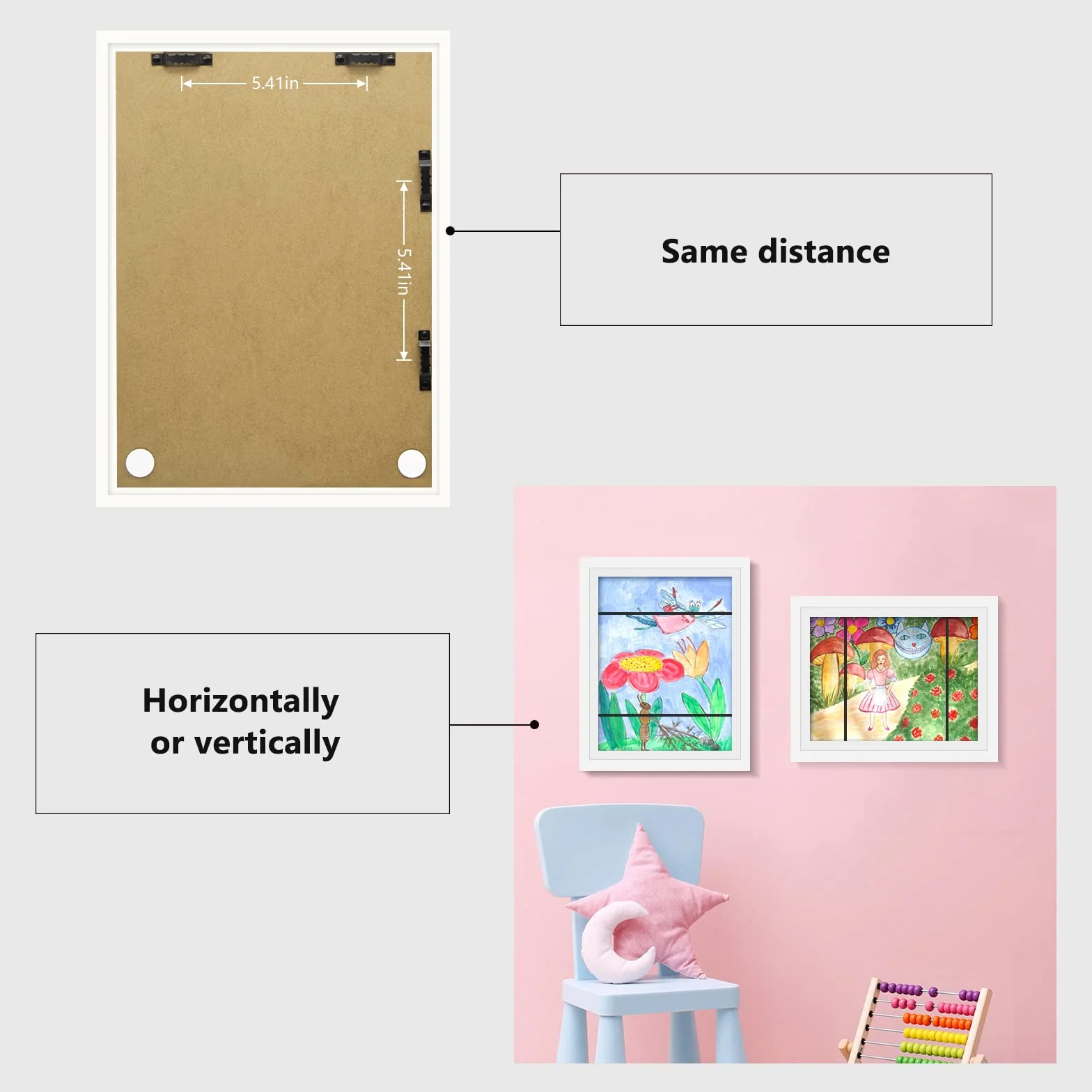 Cadre Photo Enfants A4 Ouverture Frontale Interchangeable Art Mural Blanc