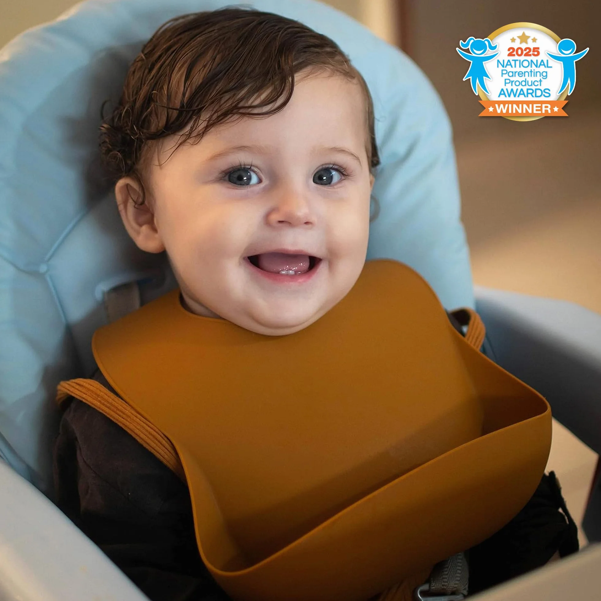 Bavoirs Silicone Bebe sans BPA Imperméable Réglables Naissance