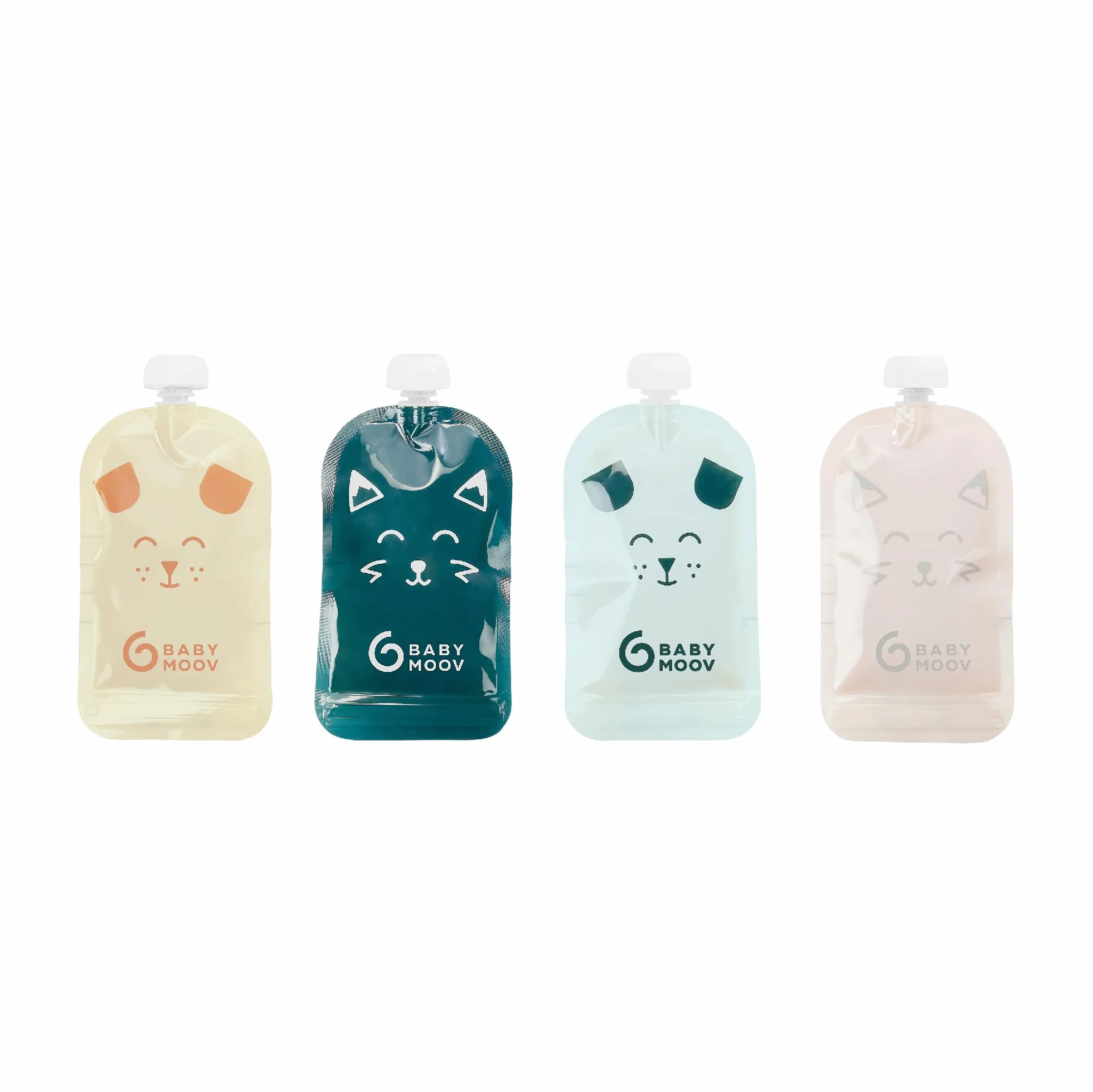 Babymoov Gourdes Réutilisables 150ml Bébé Enfant Plastique Recyclé sans BPA Hermétiques