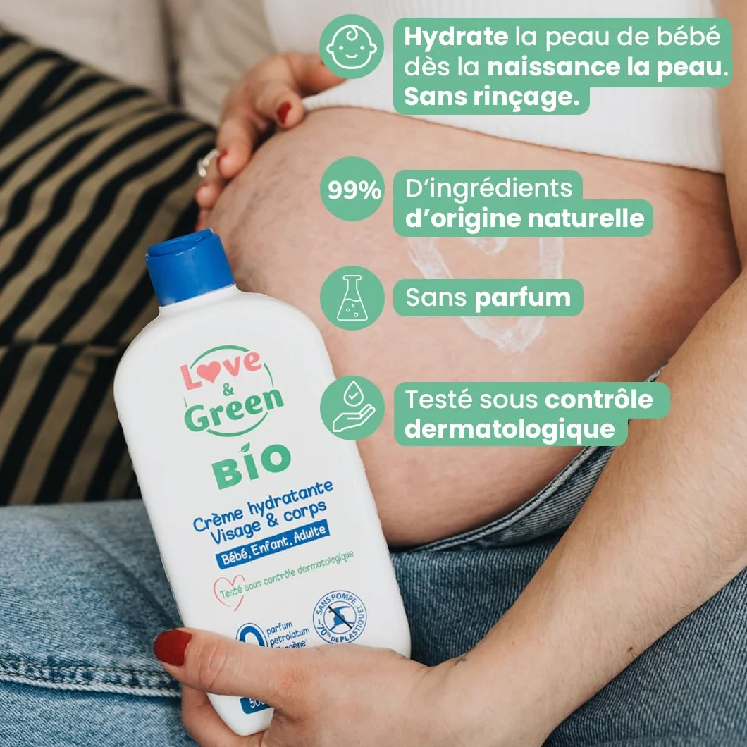 Love & Green Crème Hydratante Visage/Corps Bio 500 ml