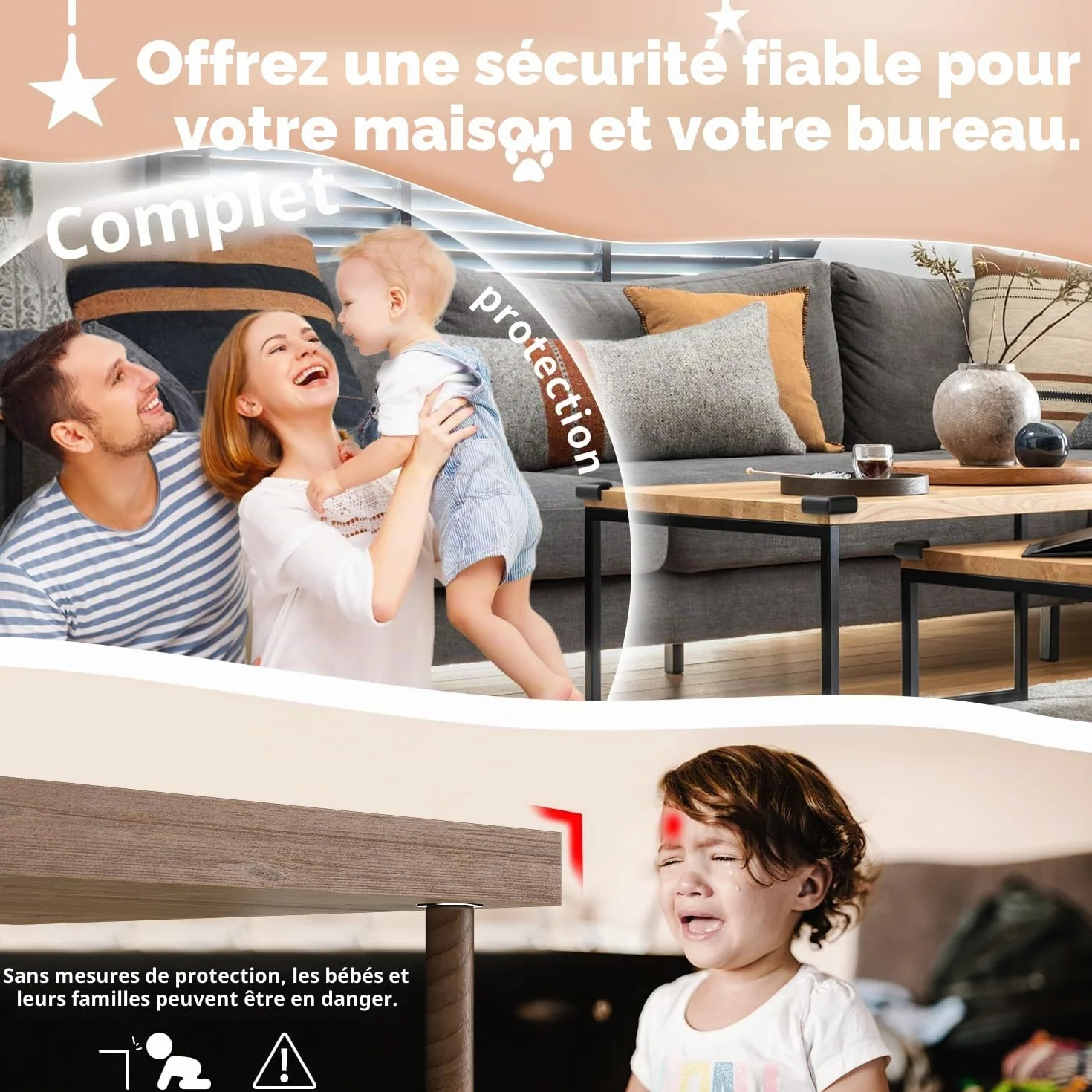 Lot de 12 Coins de Table Protection Bebe, Mousse Souple, Protection Angle pour Meubles, Noir