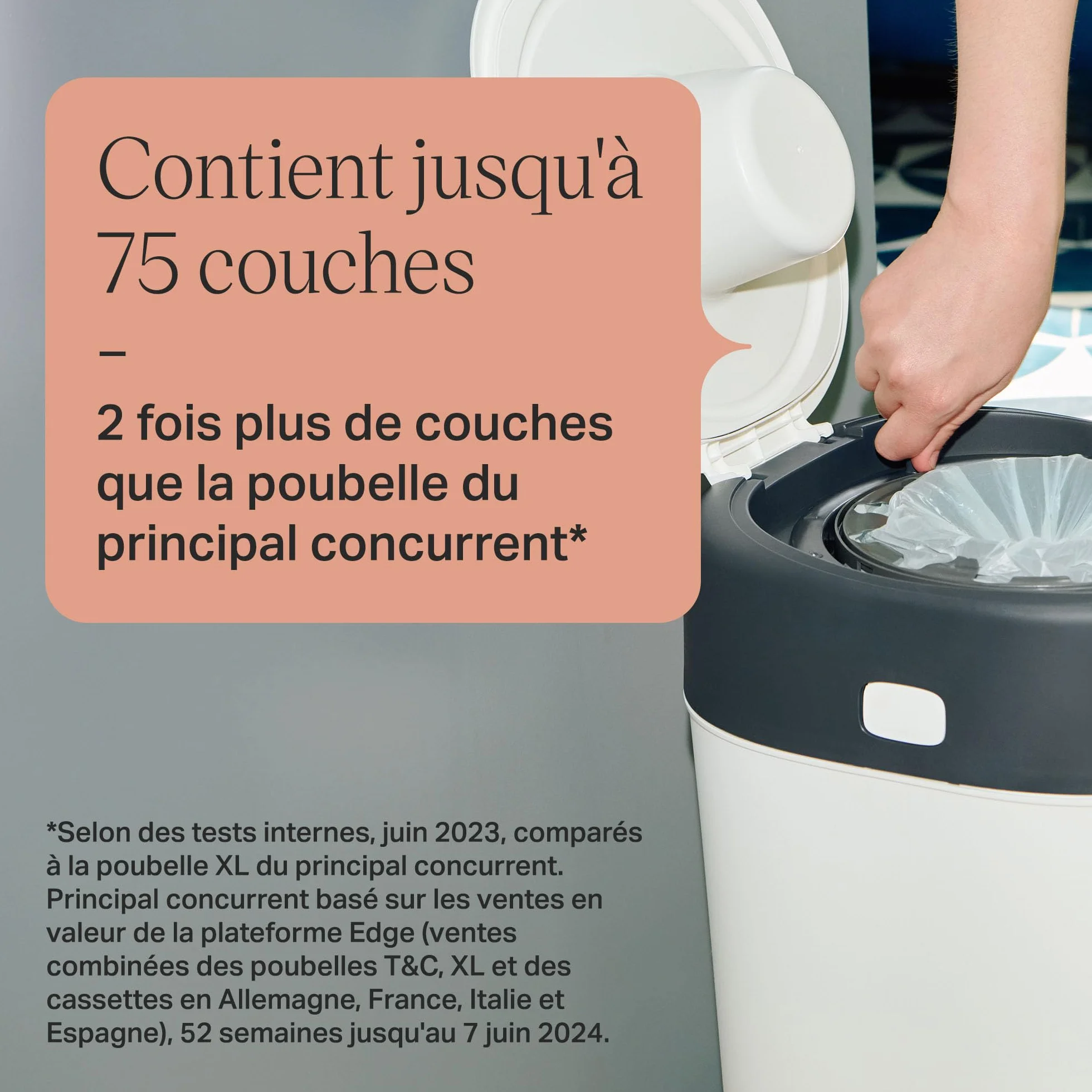 Tommee Tippee XL Poubelle à Couches Twist and Click, Blanc