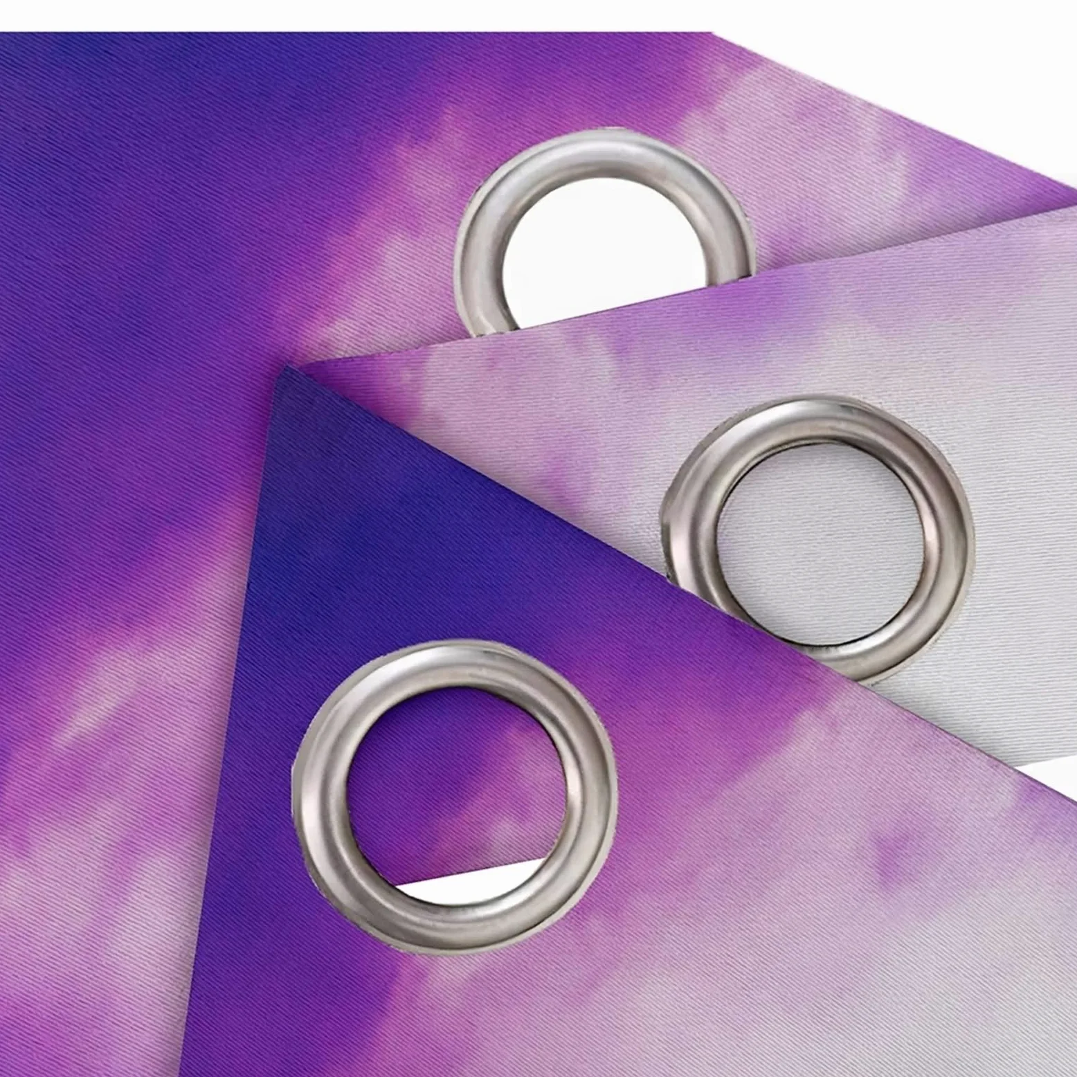 KnSam Rideau Isolation Thermique pour Chambre Salon, 107x214CM x 2PCS, Rideau Imprimé Nuages Ciel Violet
