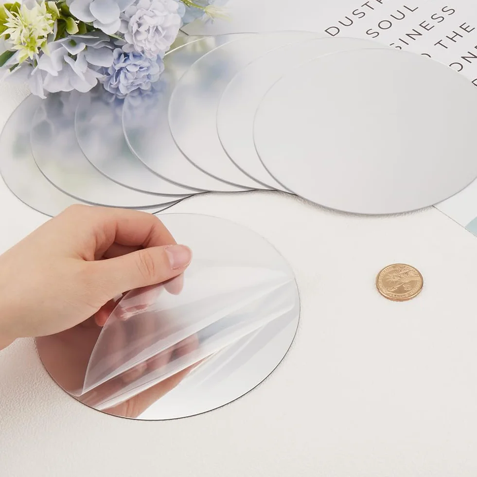 Miroirs Ronds en Acrylique 6 Pouces CRASPIRE Autocollants Auto-Adhésifs pour Artisanat Mariage