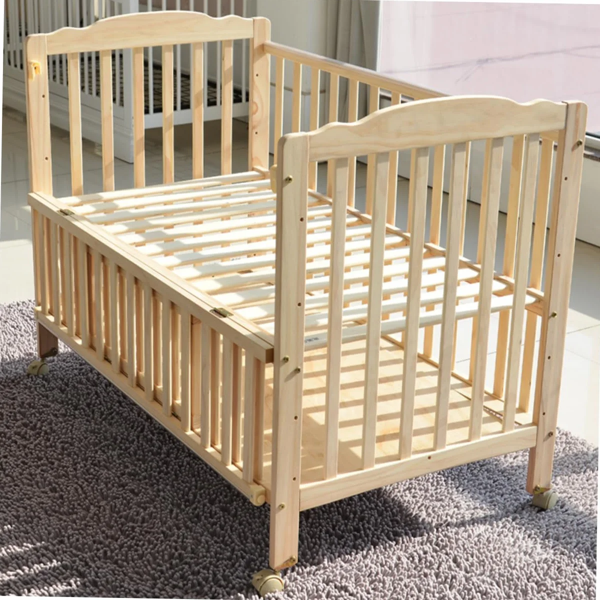 Roulettes Pivotantes Silencieuses Frein en PU Ensemble de 4 pour Lit Bébé