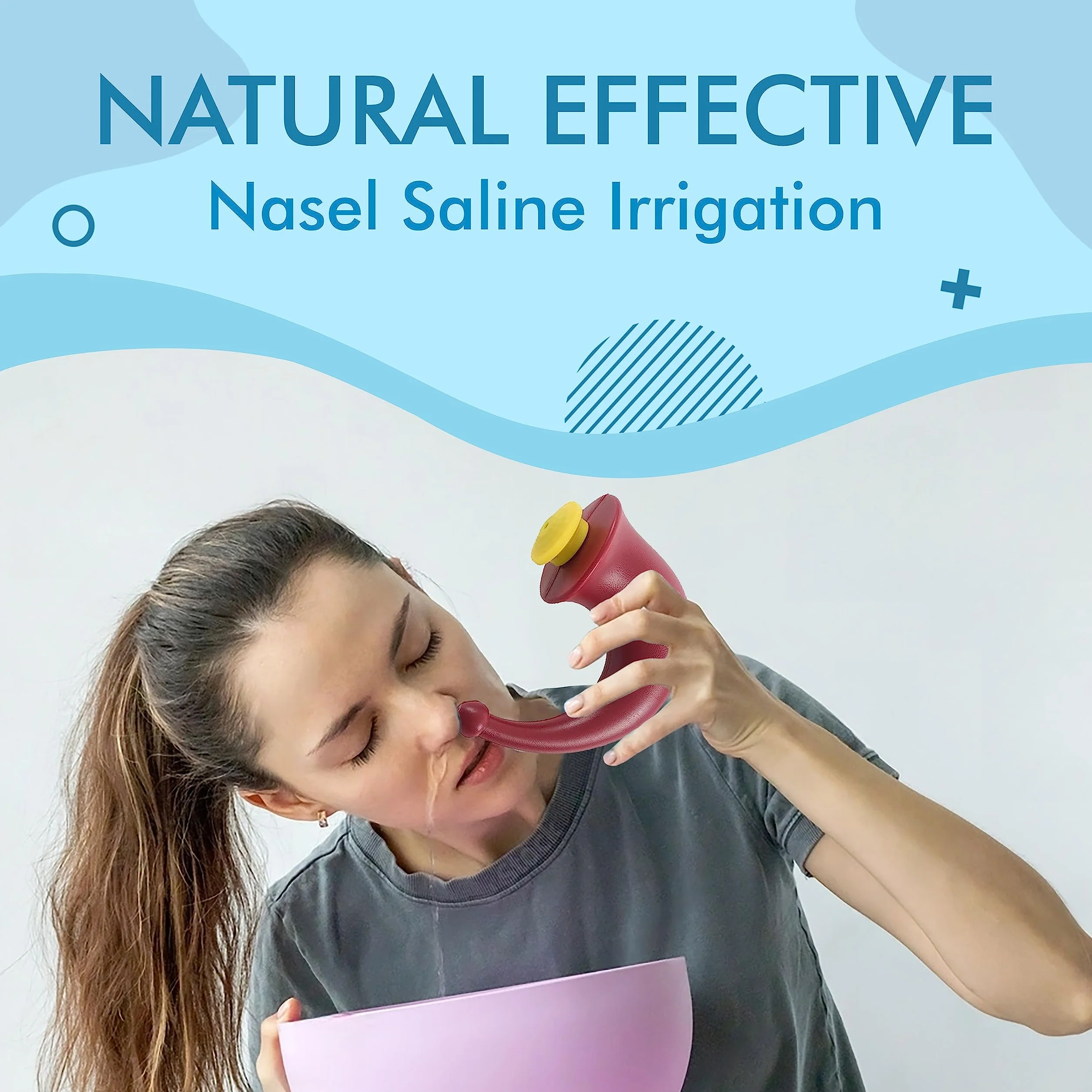 Neti Pot en forme de corne Lota nasale adulte 200 ml plastique Lavage nasal