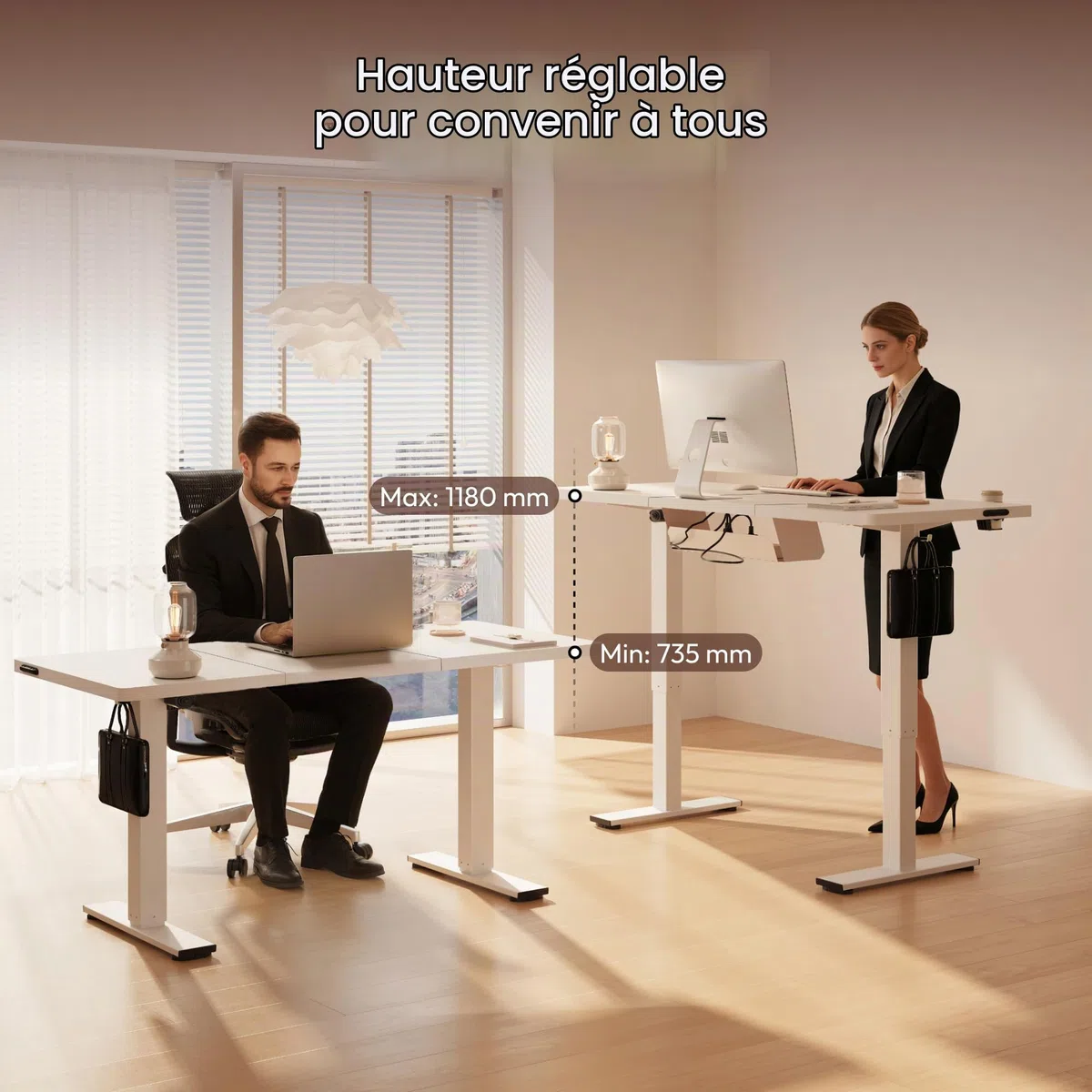 FLEXISPOT Bureau Assis Debout 160x60 cm avec Rehausseur d’Écran et Rangement, Charge 100 kg, Table Réglable en Hauteur avec Mémoire, Étagère & Tiroirs, Structure Stable, Assemblage Facile, Blanc