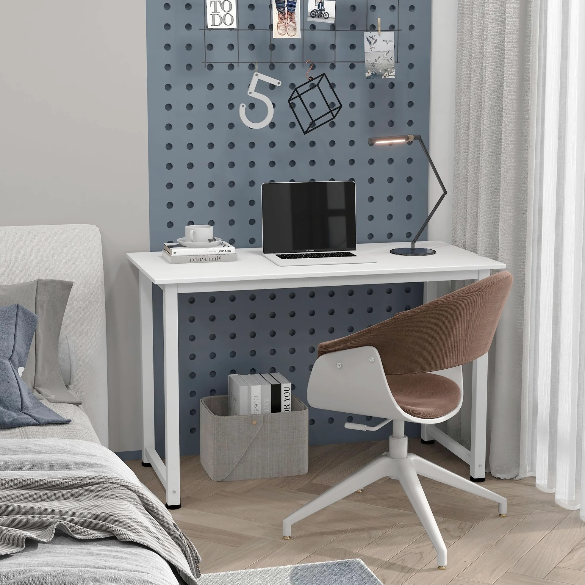 HOMCOM Table d'ordinateur Multifonction 120L x 60l x 76H cm Blanc | Table de Salle à Manger, Grand Plateau, Cadre Robuste en Métal