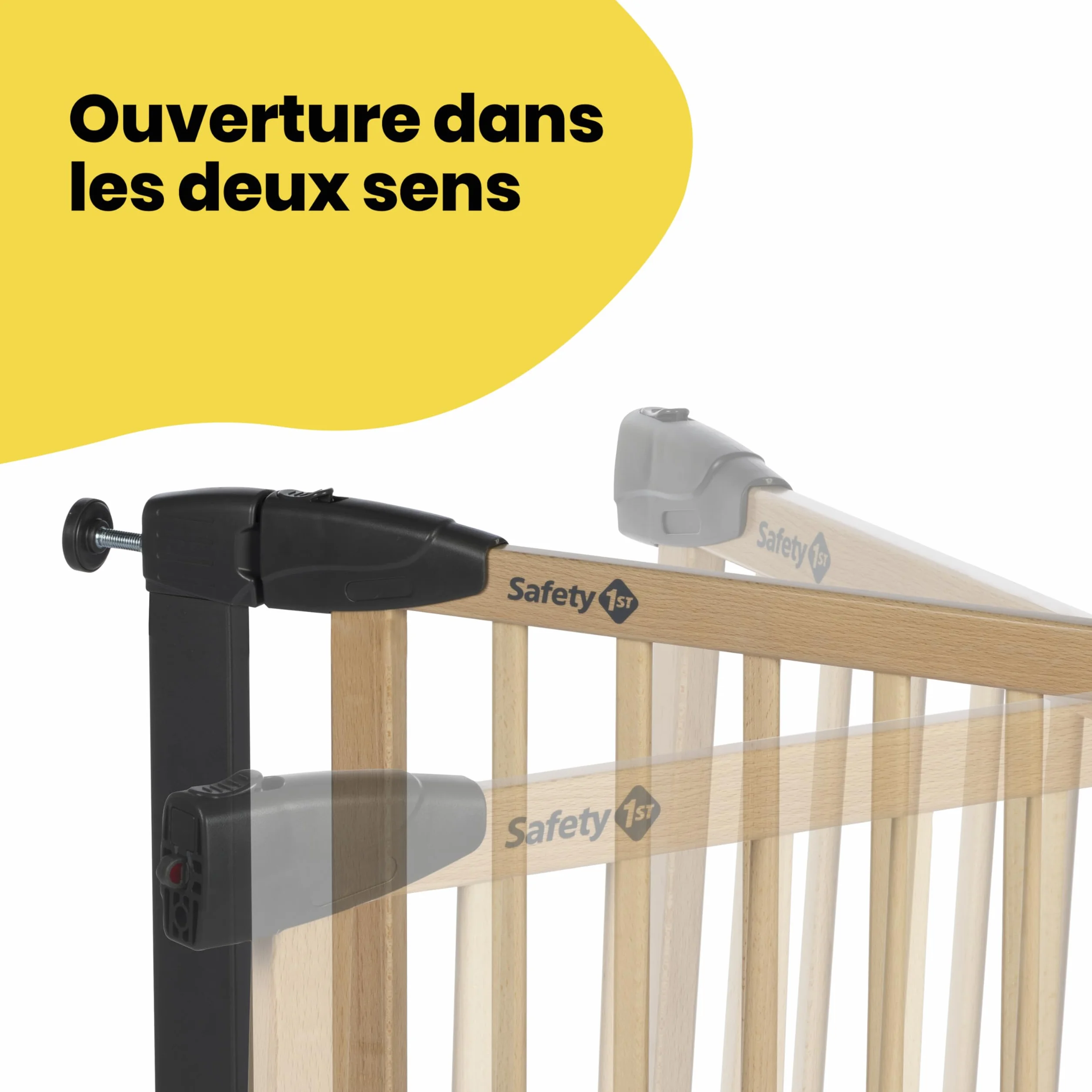 Safety 1st Simply Close Barrière de sécurité Enfant Bois 73-80 cm Double Verrouillage