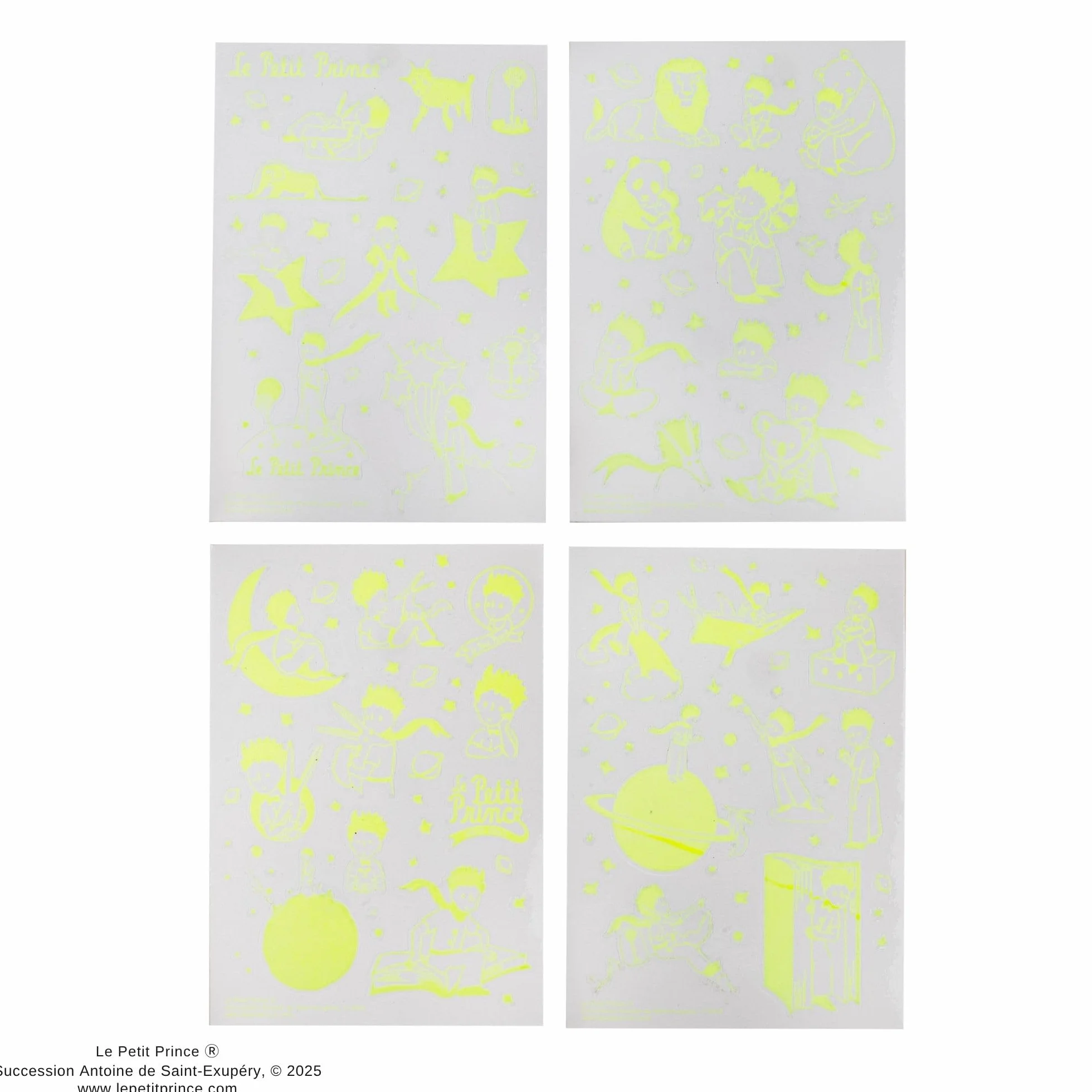 Le Petit Prince Set d'Autocollants Phosphorescents 152 Stickers Licence Officielle