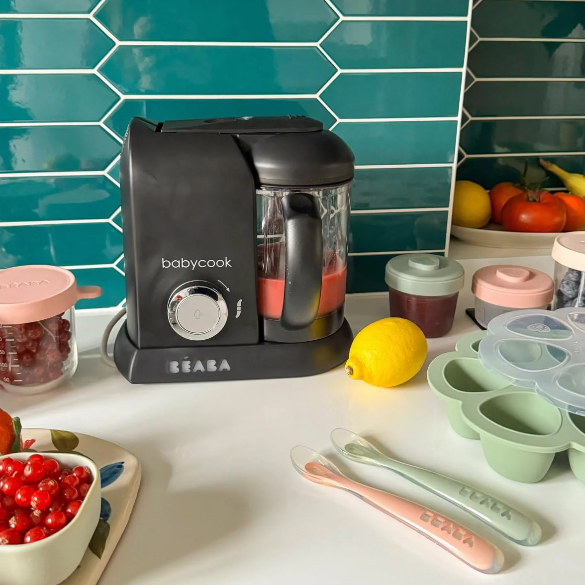 BEABA Babycook Solo Robot Mixeur Cuiseur Vapeur 4 en 1 Bébé Black Edition