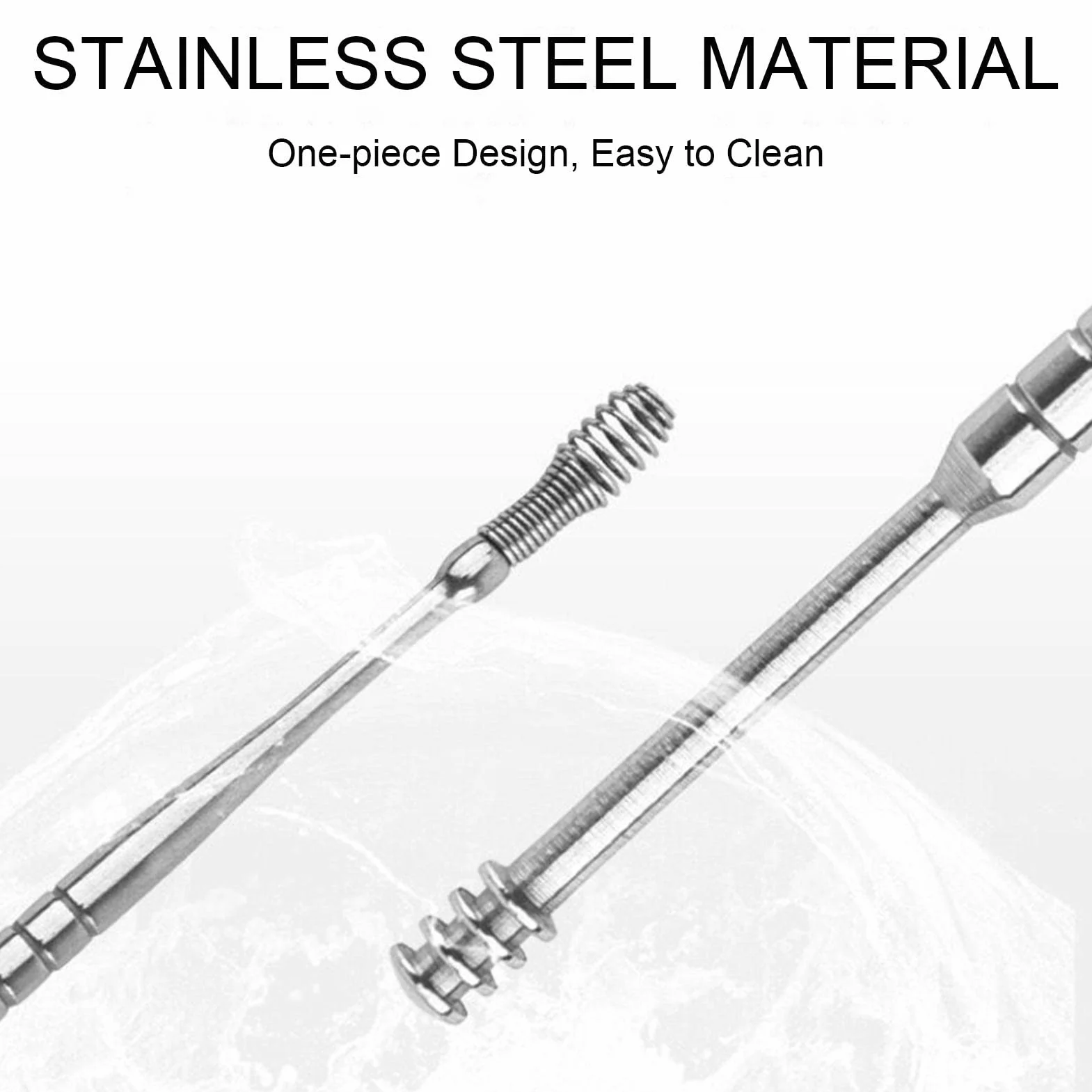 Retrait cérumen Ear Pick - Outil Retrait Cire d'oreille en Acier Inoxydable, Ensemble 6 Outils