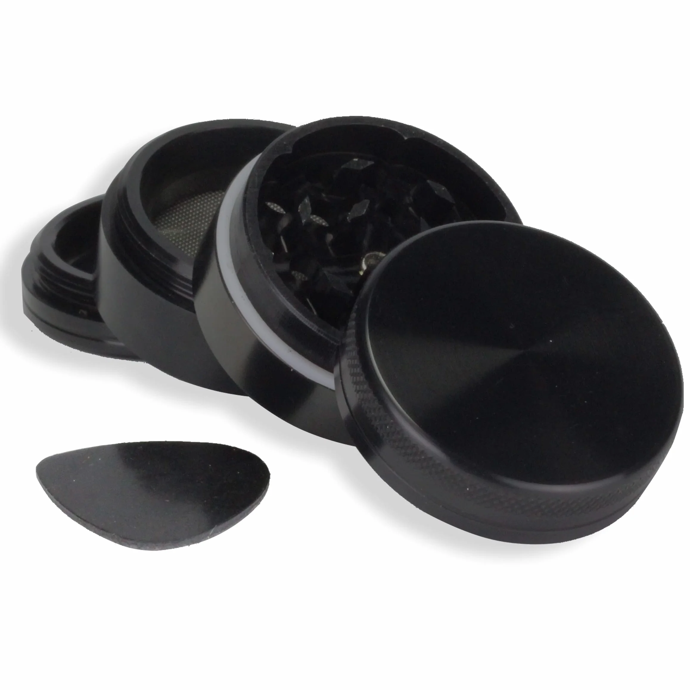 Broyeur à Epices en Aluminium 40 mm Noir 4 Pièces