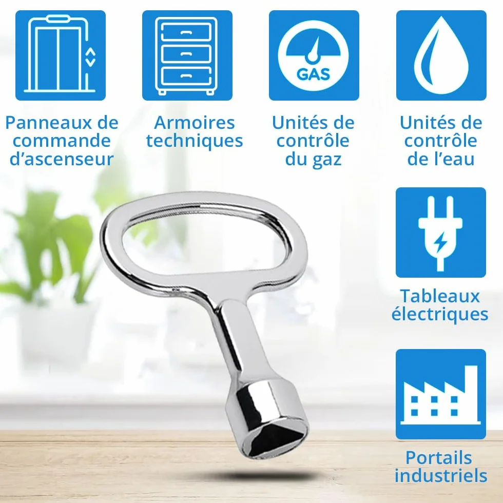 Jonami Clé Triangulaire Universelle Poubelle Déchet Métal Lot de 2