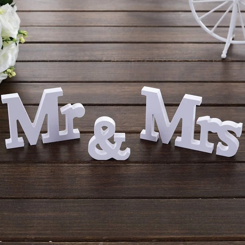 Lettres Mr & Mrs PVC Vintage Décoration Mariage Nuptiale Accessoires Photo Décorations Table Fête