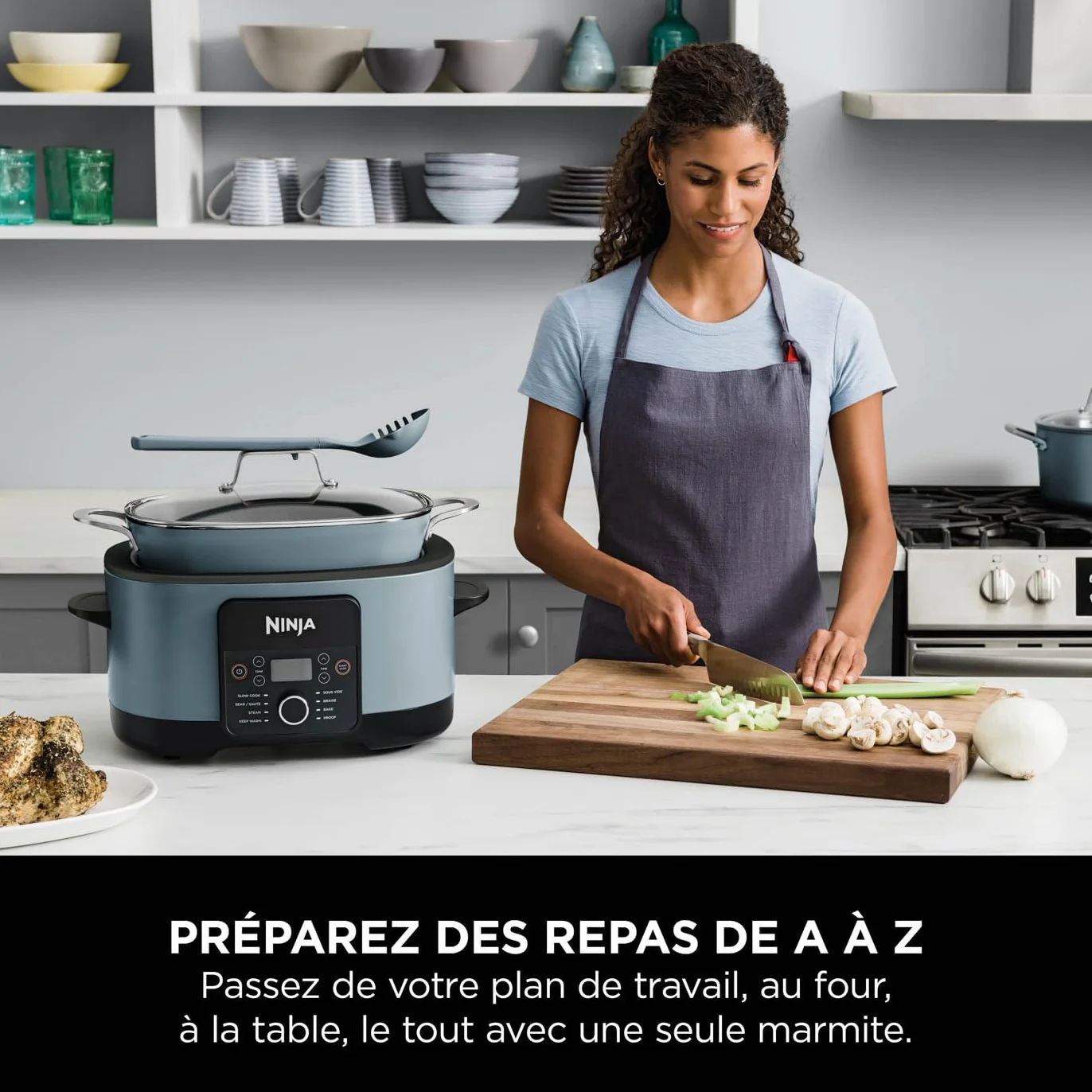 Ninja Foodi PossibleCooker 8 L Multicuiseur 8-en-1 Cuve antiadhésive Gris MC1001EU