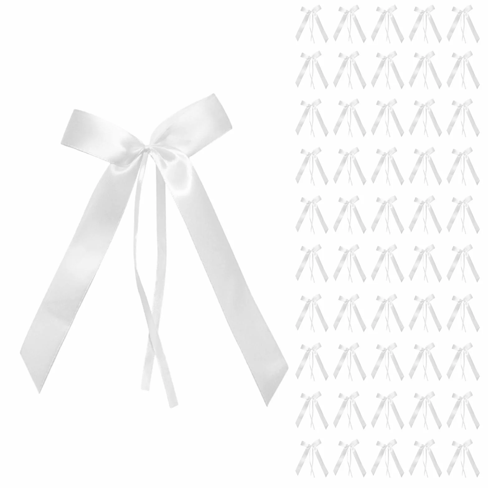 Noeud Voiture Mariage Ruban Satin Blanc 50 Pièces Décoration Voiture Mariage Noël Fête