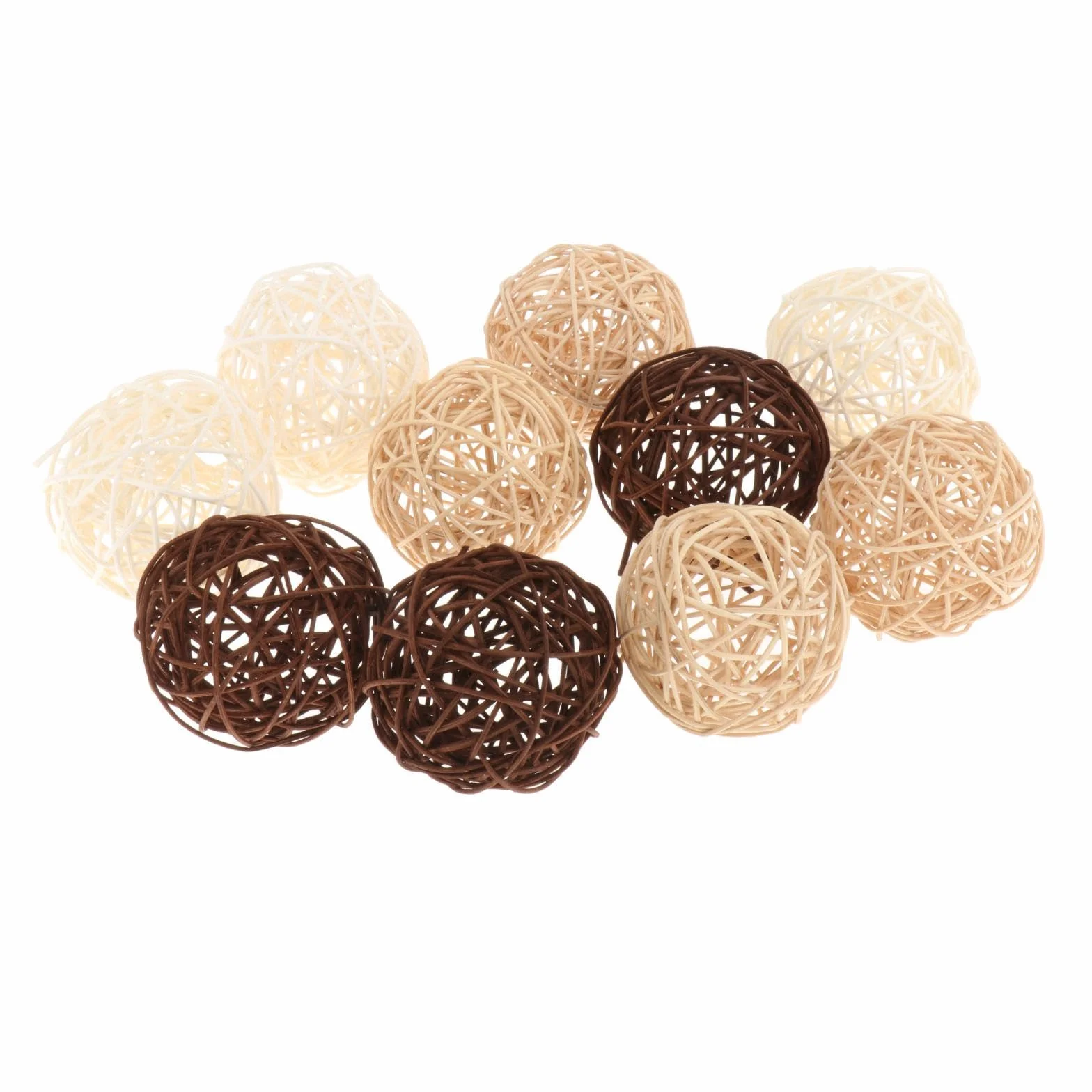 Boules décoratives en rotin, 10 pièces, décoration de la Maison, 12 cm