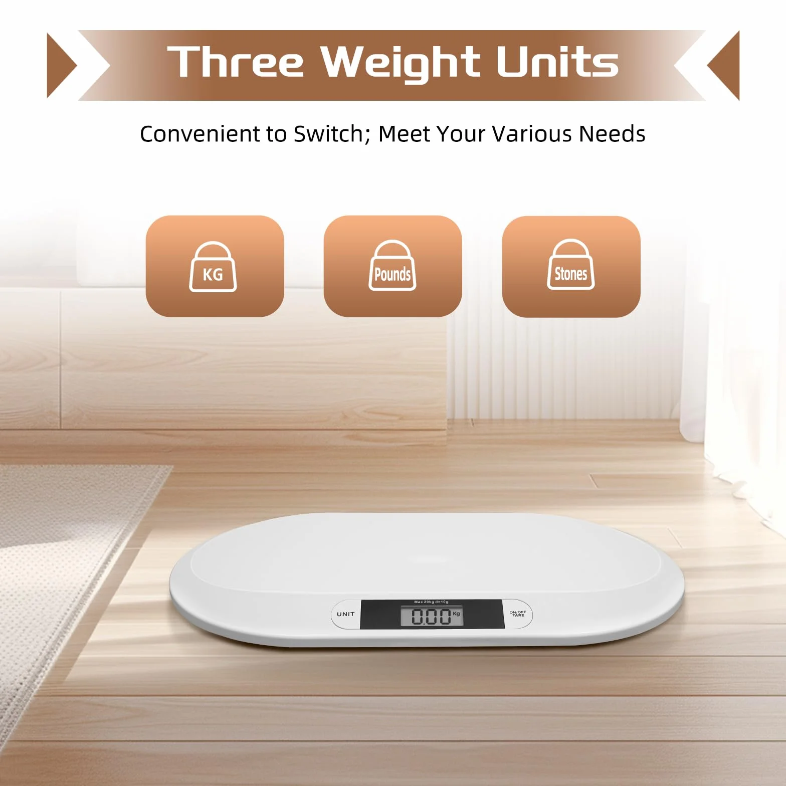 Balance mécanique pour animaux Pèse-bébé LCD Max 20 kg Blanc