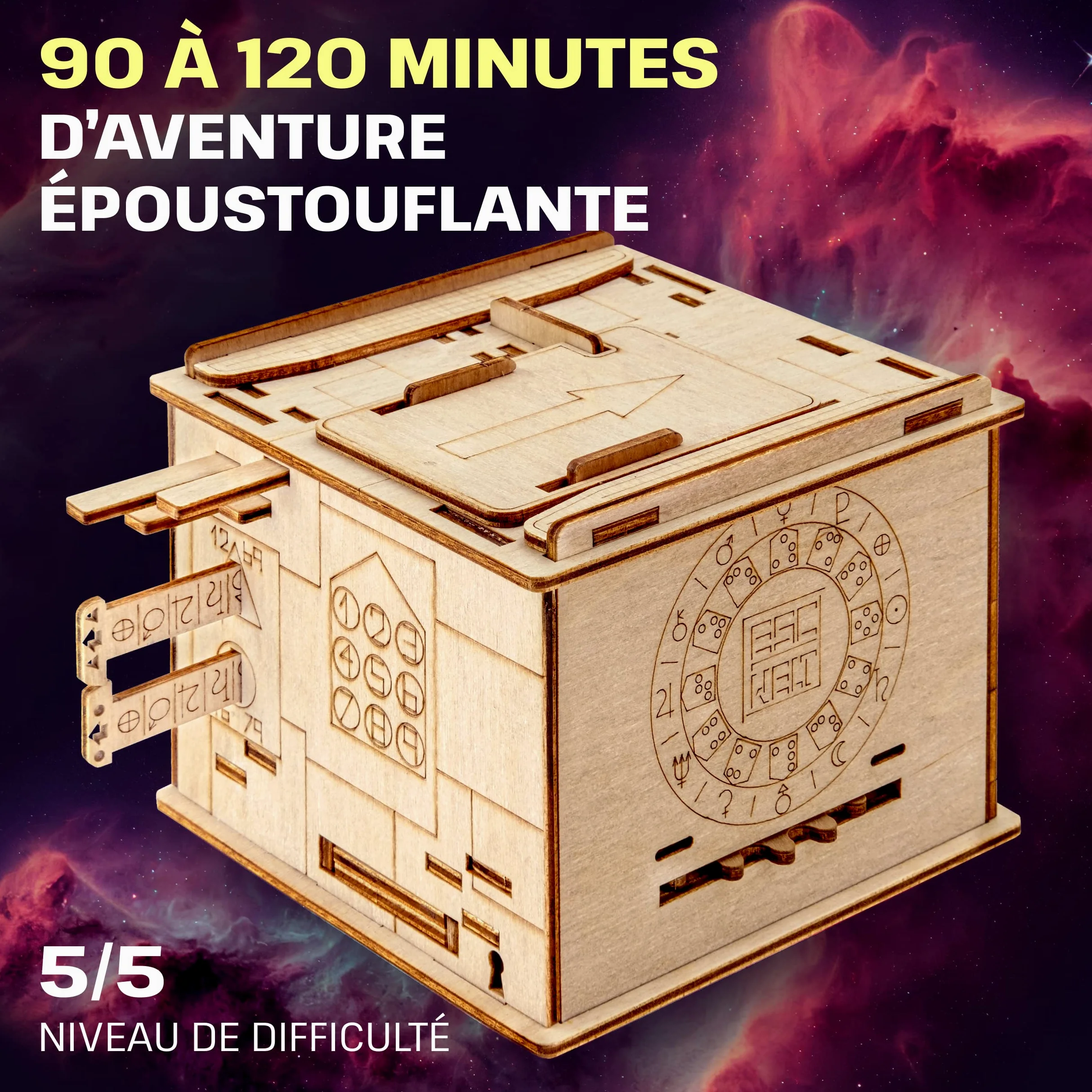 ESC WELT Space Box - Boîte d'énigmes en de Bouleau - Puzzles 3D pour Adultes - Casse-tête avancé en Bois pour Les Fêtes d'anniversaire et Les Soirées en Famille - Boîte à Puzzles en Bois