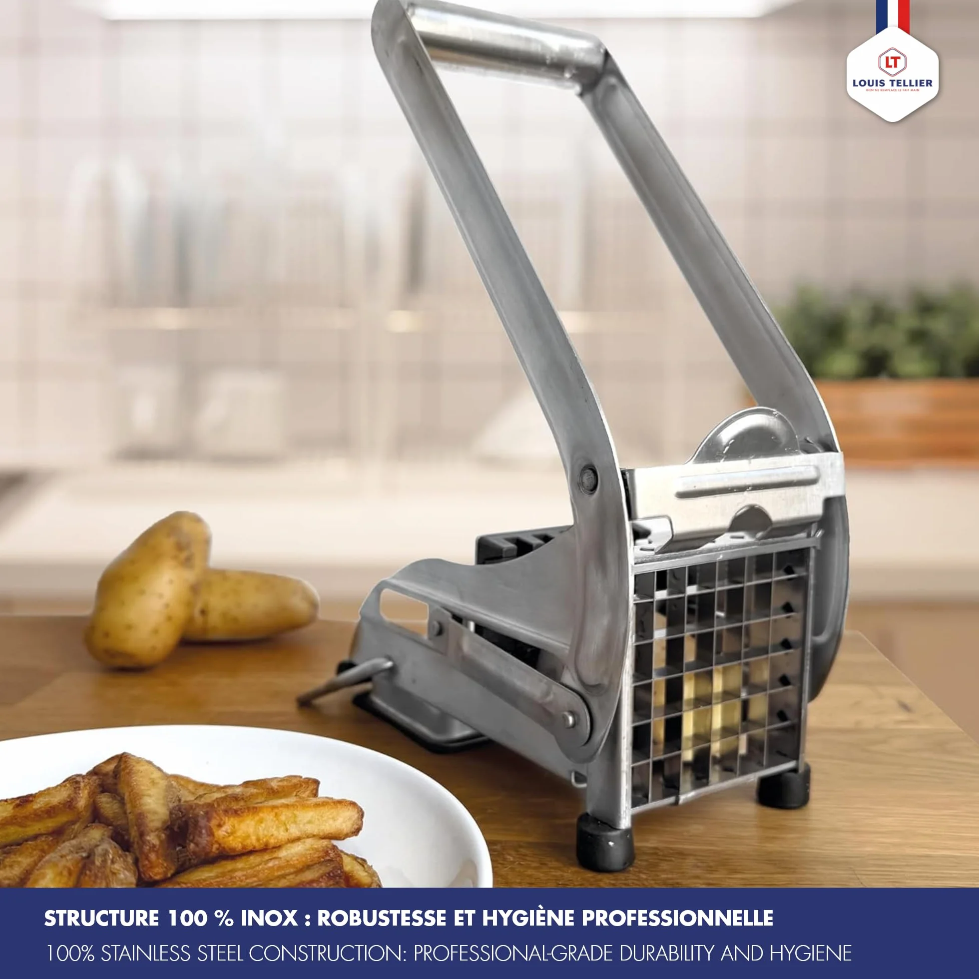 Louis Tellier Coupe-Frites Ménager Inox 2 Couteaux