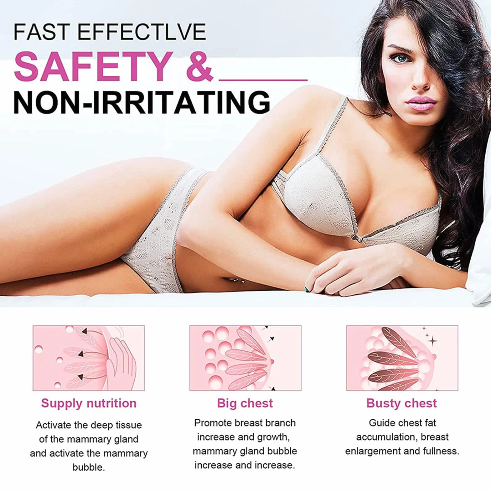Crème d'amélioration de la Poitrine 40g Augmentante Hydratante Raffermissante Lifting Massage