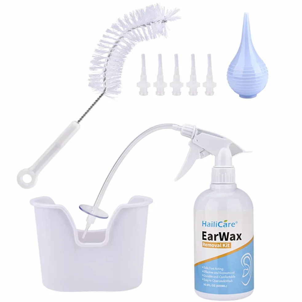 Kit de Nettoyage de Cire à Oreille avec Laveuse, Flacon en Caoutchouc et Seringue
