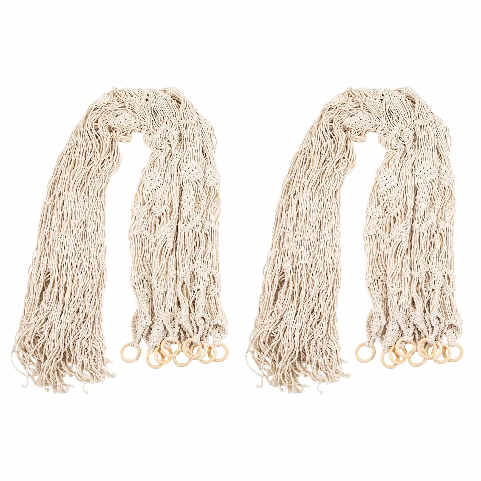 Lot de 2 rideaux en macramé - Style bohème - Fait à la main - Pour mariage, fenêtre et séparateur de pièce - Décoration murale pour la maison et le bureau - 100 x 200 cm